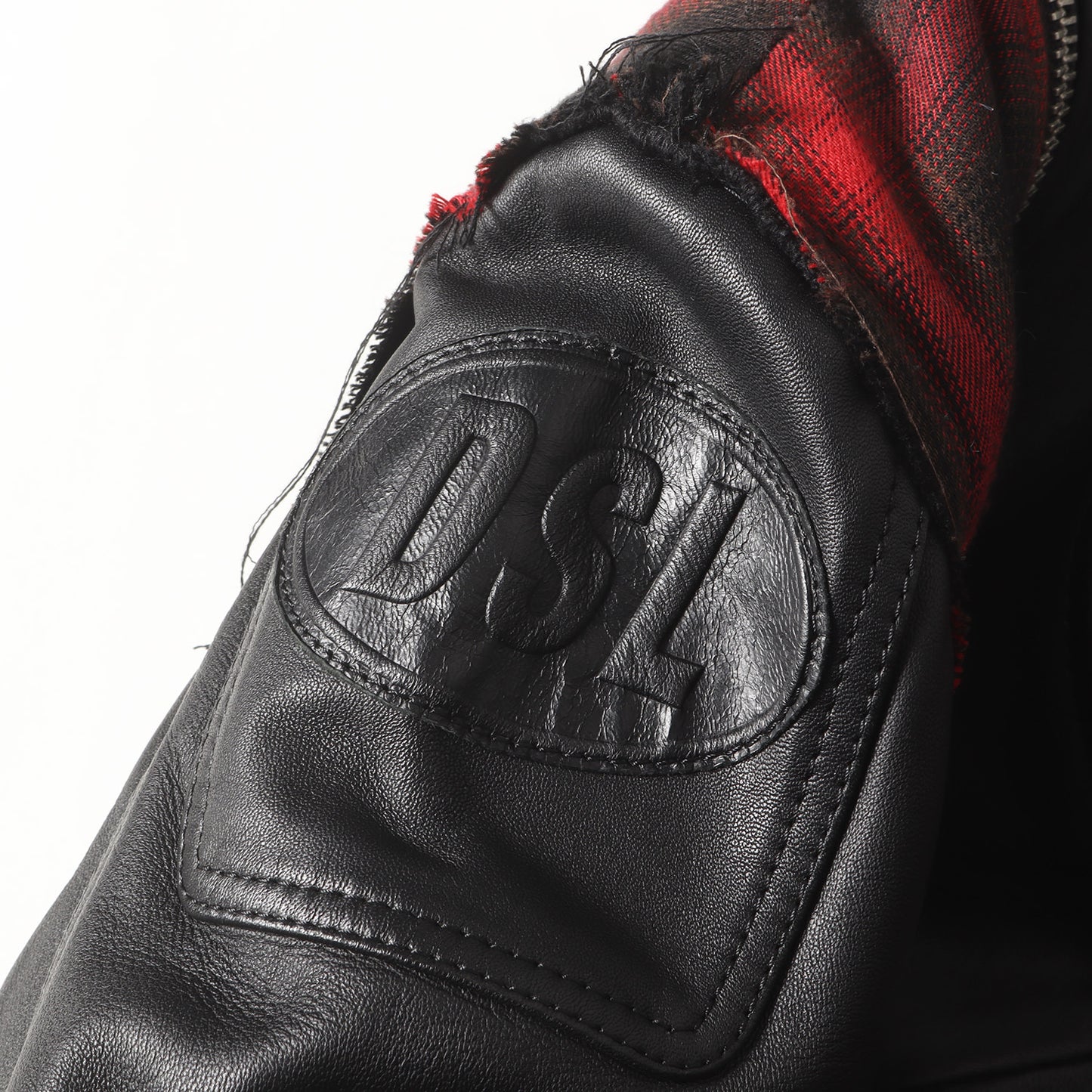 再構築 スウェットフード レザー ライダース ジャケット (L-NORMAN)