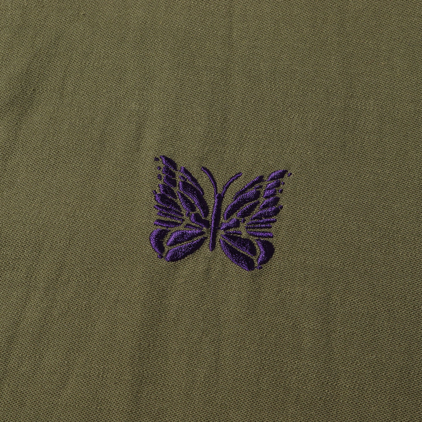ワンポイント パピヨン 刺繍 マオカラー シャツ (S.C. ARMY SHIRT NS182)