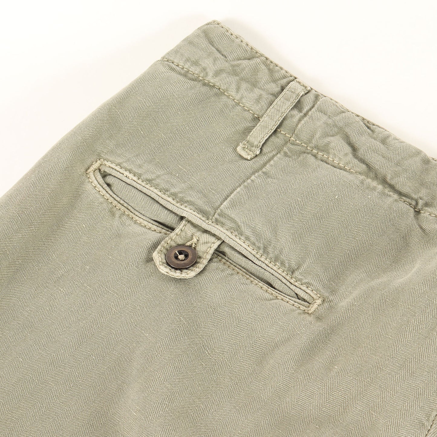 サイドライン リネン混 ヘリンボーン スラックス パンツ (10A135 90830) / TAPEPED FIT