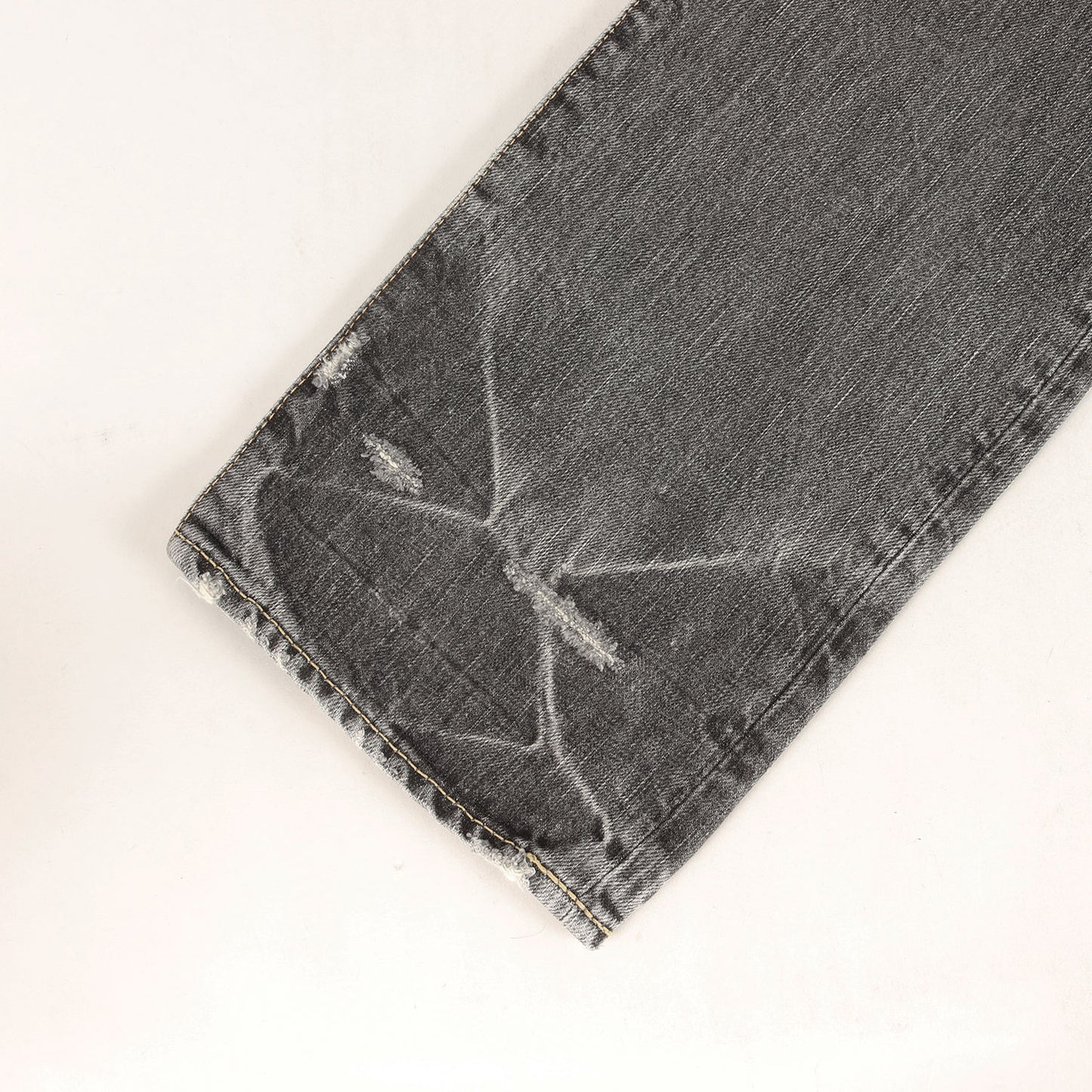 00s ダメージ加工 スリムストレート デニム パンツ
