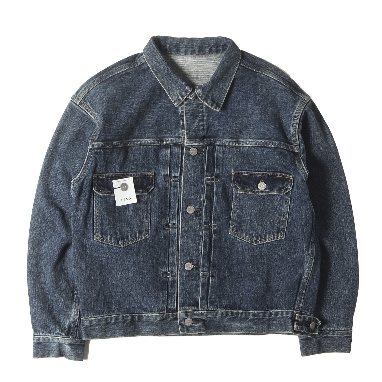 LENO リノ ジャケット インディゴ サイズ:00 | 23SS ヴィンテージ加工 セカンド デニム トラッカー ジャケット (PATRICIA BIG TRUCKER JACKET AGED INDIGO 2nd TYPE H2301-JJ004A) | アウター Gジャン ブルゾン 上着【メンズ】【中古】【新品同様】【K4649】 23SS ヴィンテージ加工 セカンド デニム トラッカー ジャケット