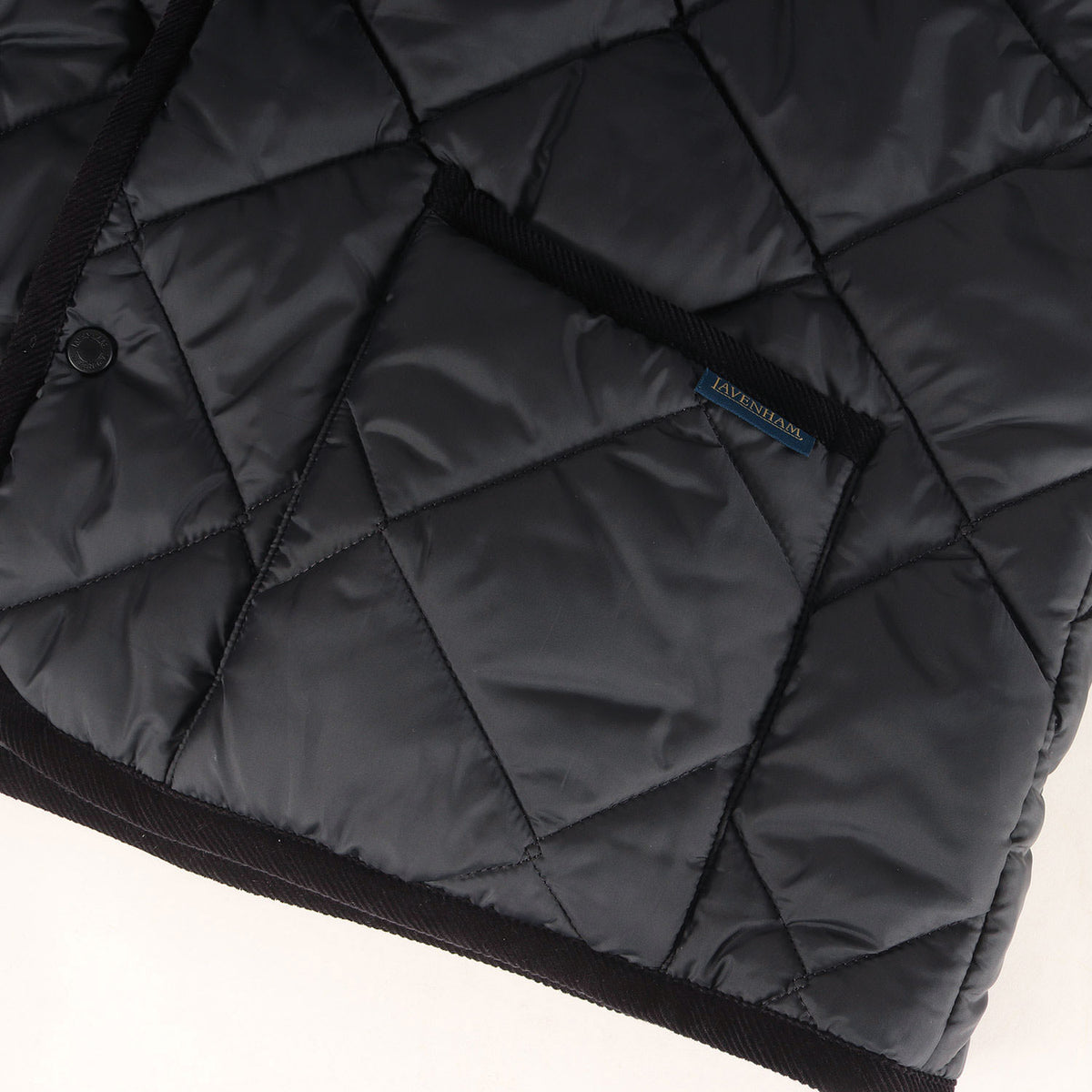 ノーカラー キルティング パテッド ジャケット
