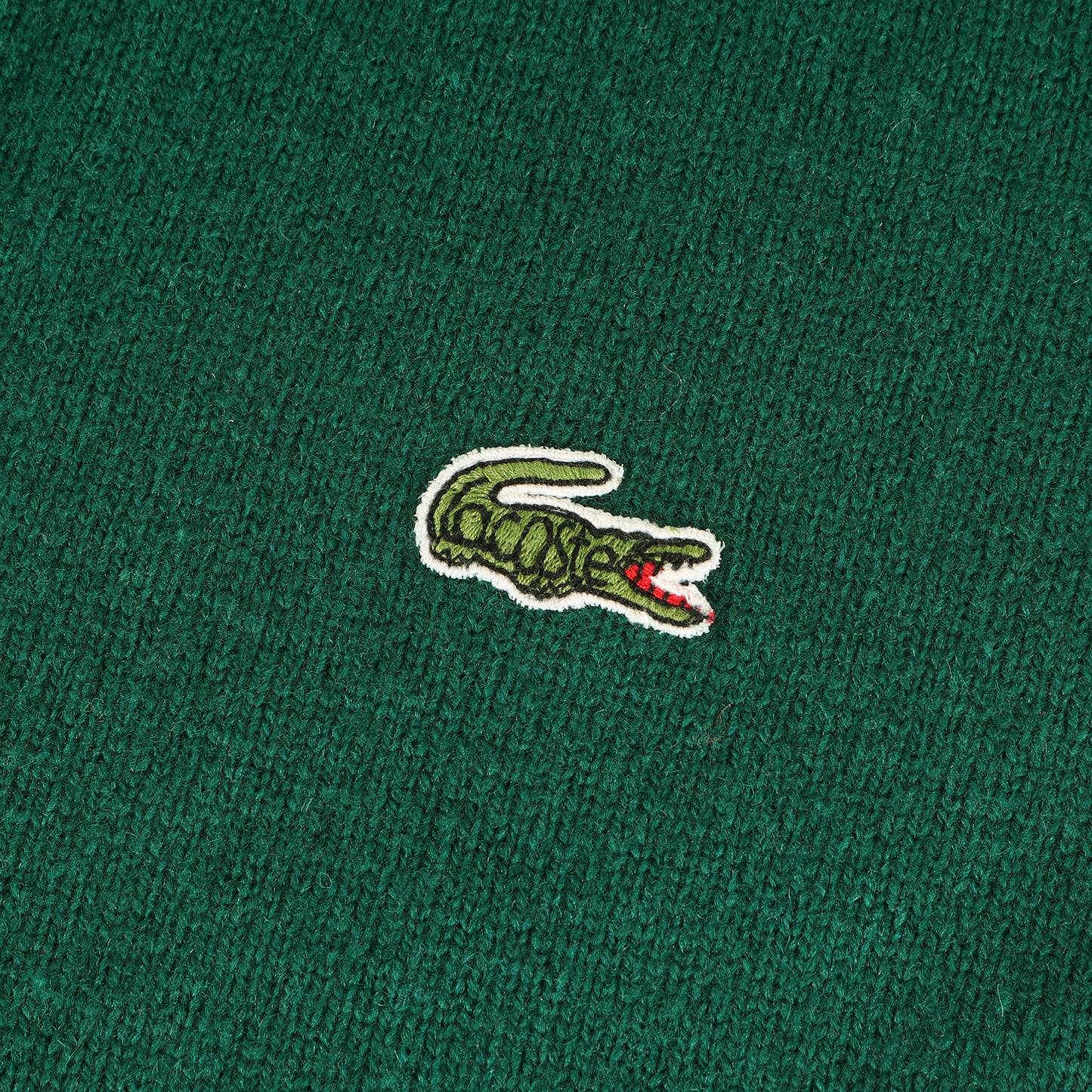 ワンポイント ワニ 刺繍 Vネック ニット セーター / CHEMISE