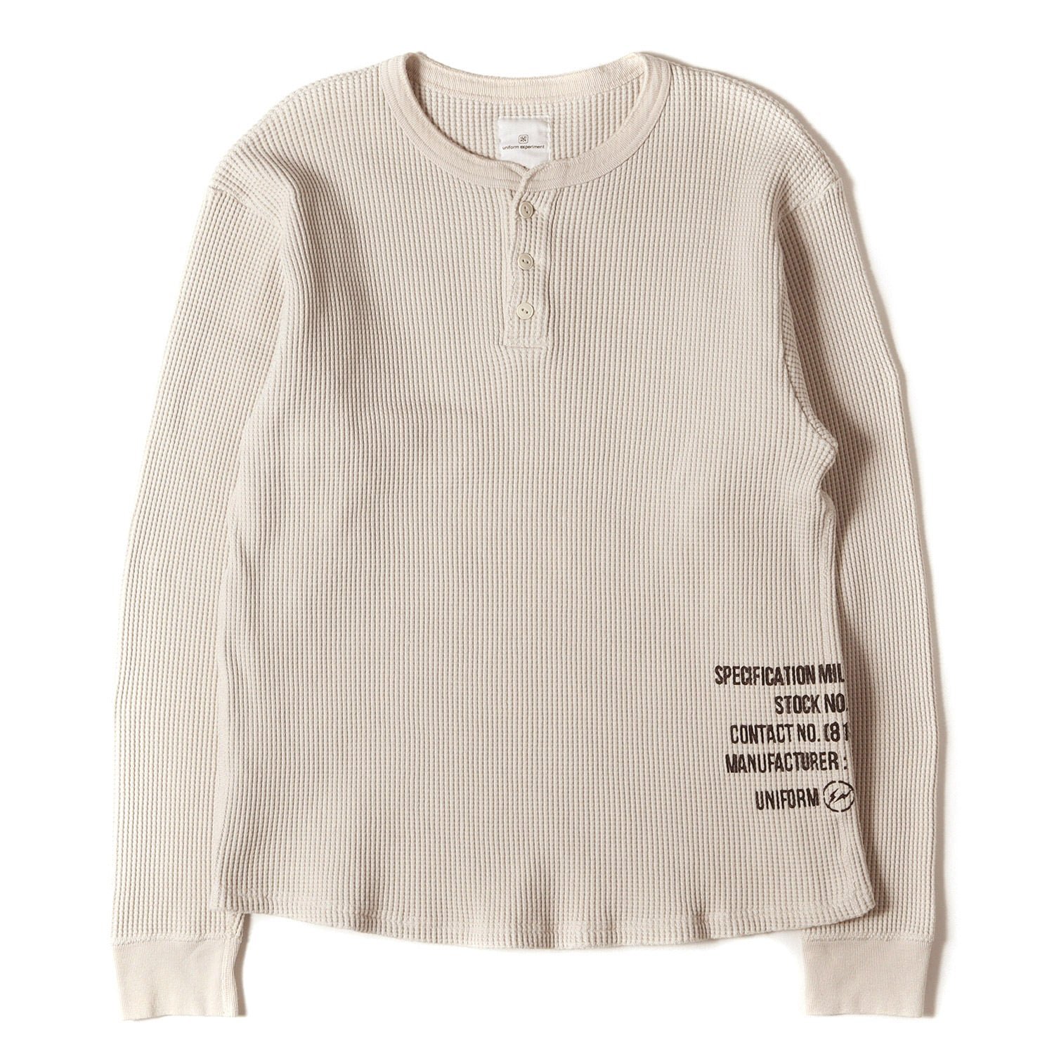 ヘンリーネック ワッフル カットソー (WAFFLE HENLEY NECK CUT&SEWN 