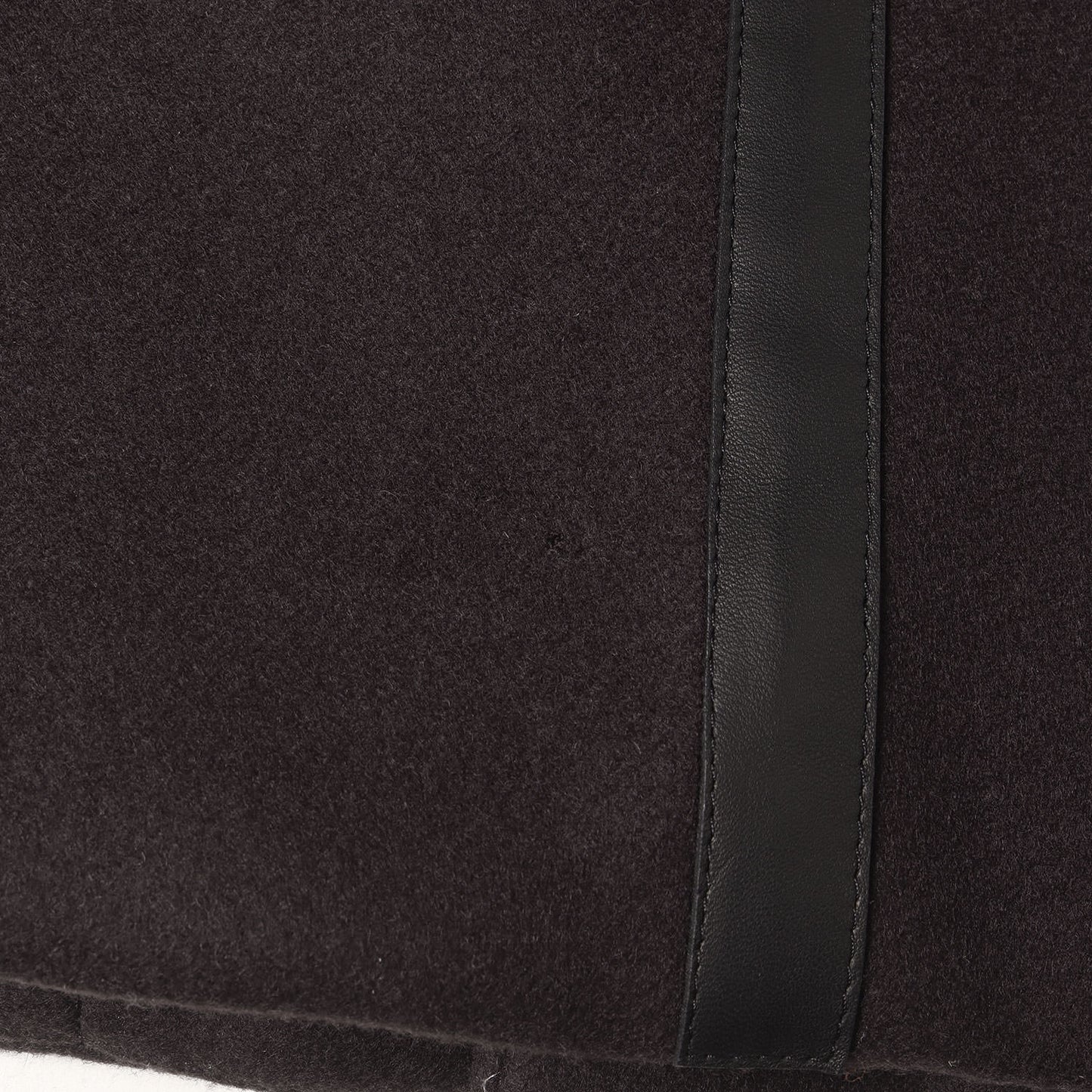 レザーパイピング ウールフラノ フーデッド ロング コート