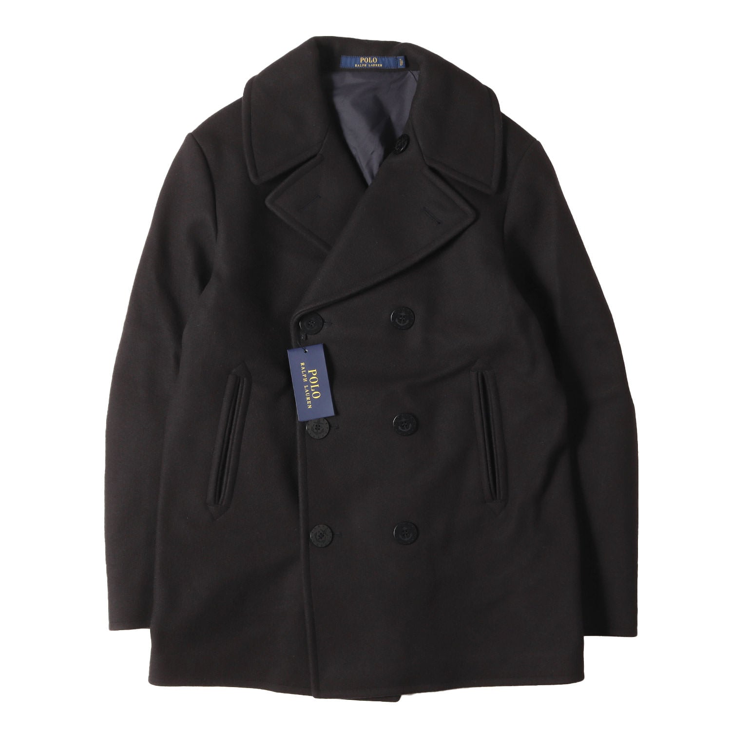美品 Polo by Ralph Lauren ピーコート ブラック Lサイズ ラルフ ローレン タグ POLO Ralph Lauren ポロ ラルフローレン 現行