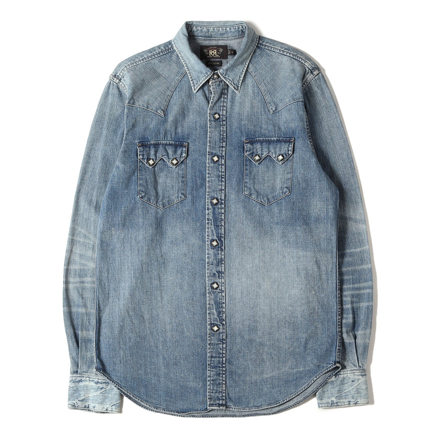 RRL (ダブルアールエル) ヴィンテージ加工 デニム ウエスタン シャツ 