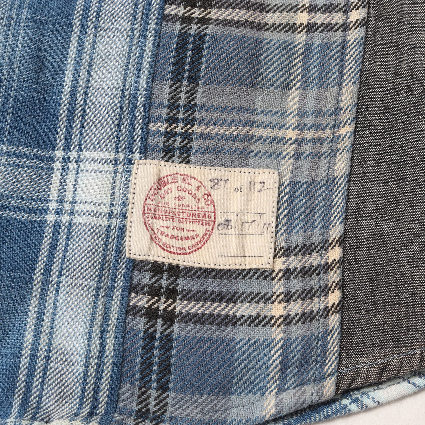 LIMITED EDITION 112着限定 刺し子 インディゴ染め パッチワーク フランネル シャツ