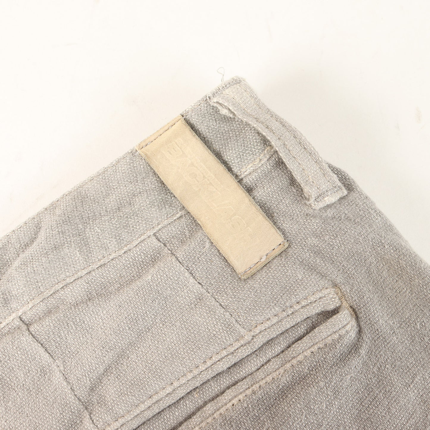 レザー切替 ストレッチ テーパード パンツ / ISAMU KATAYAMA