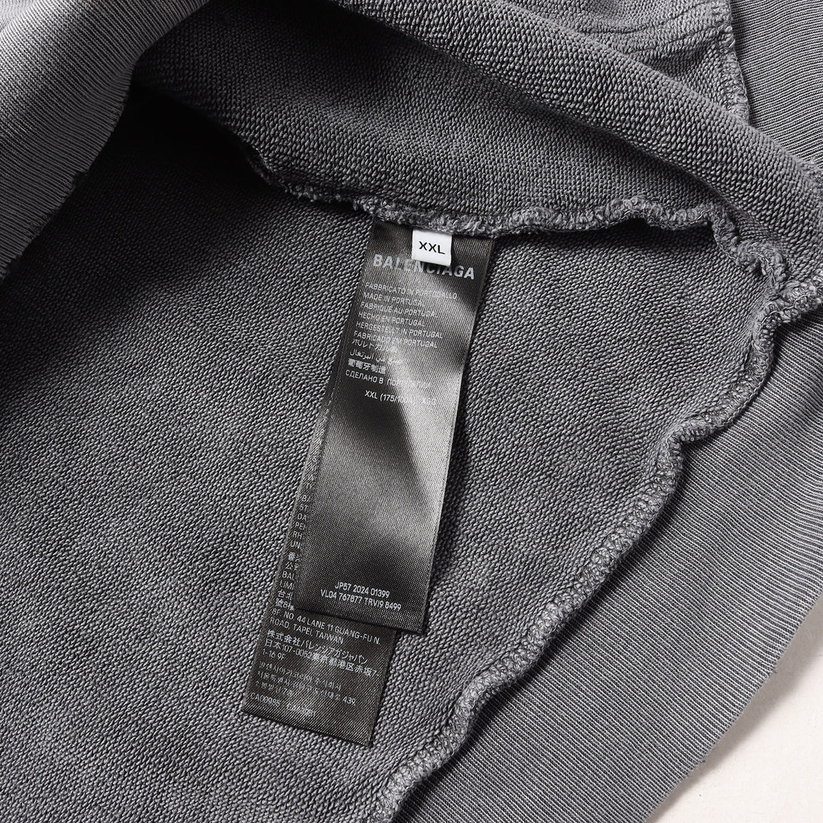 25SS ペイント加工 ロゴ刺繍 スウェット パーカー (Balenciaga Back Hoodie)