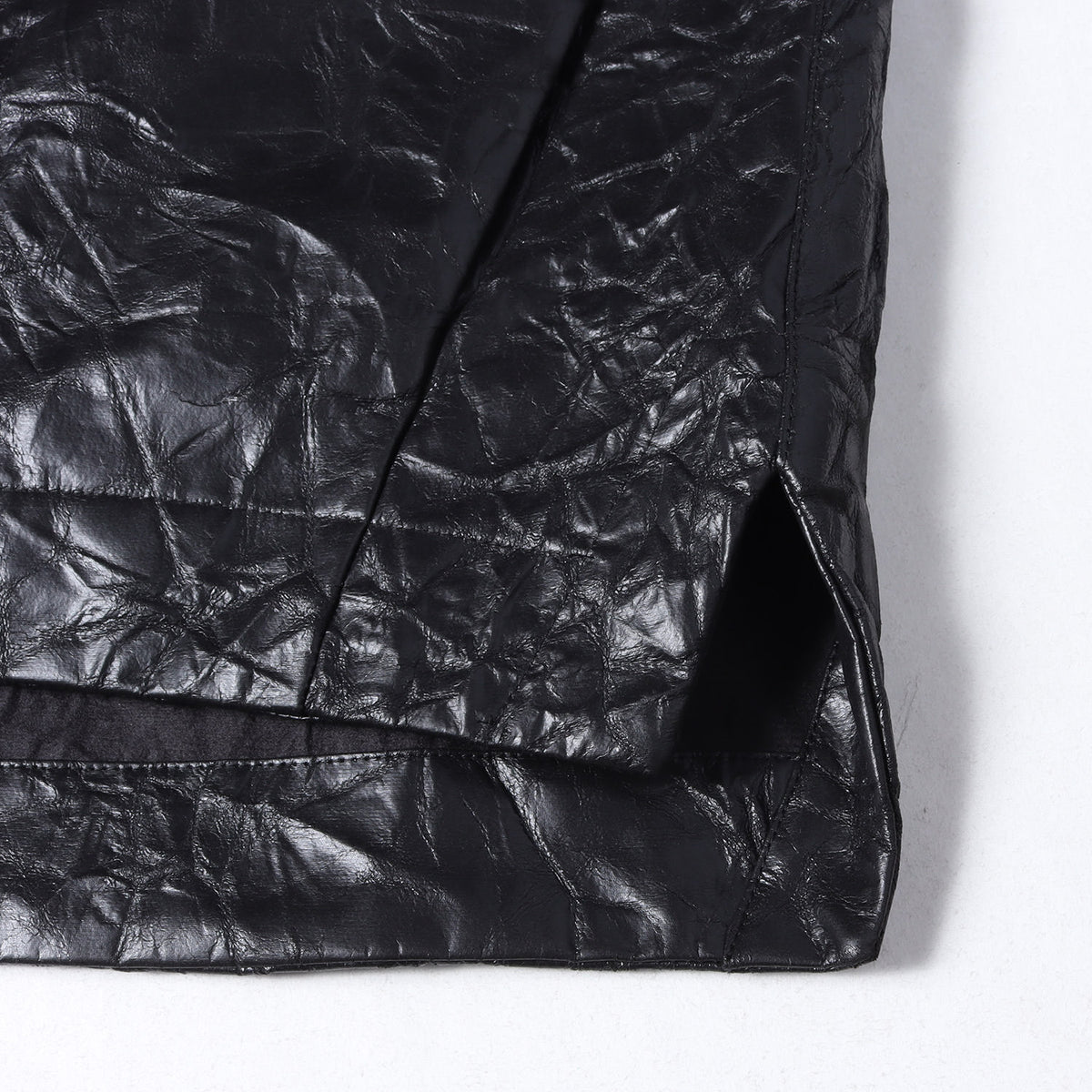 25AW シンセティックレザー フーデッド ジップブルゾン (Washer Synthtic Leather Zipper Hooded Blouson)