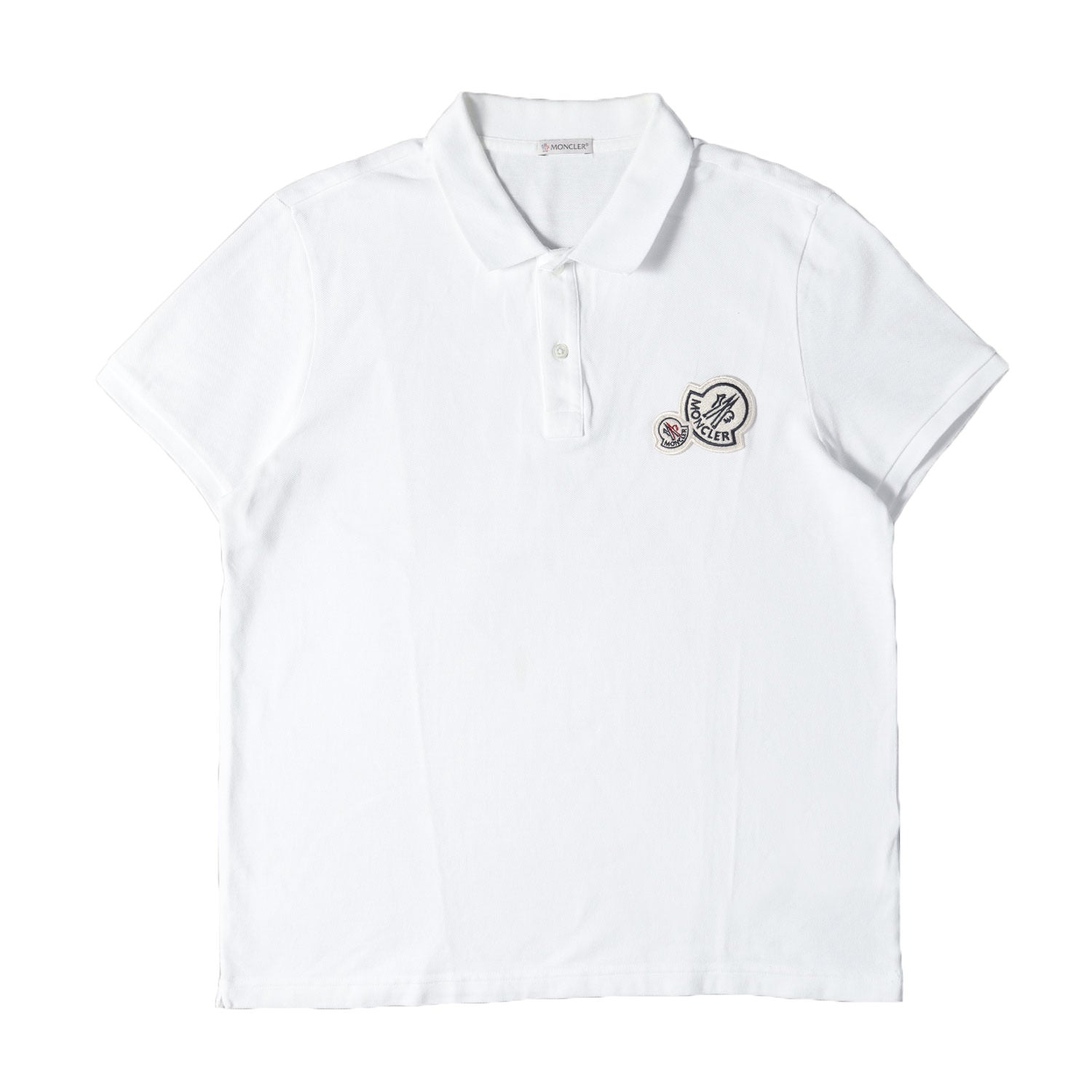 MONCLER (モンクレール) ダブルワッペン 刺繍 ピケ ポロシャツ (MAGLIA