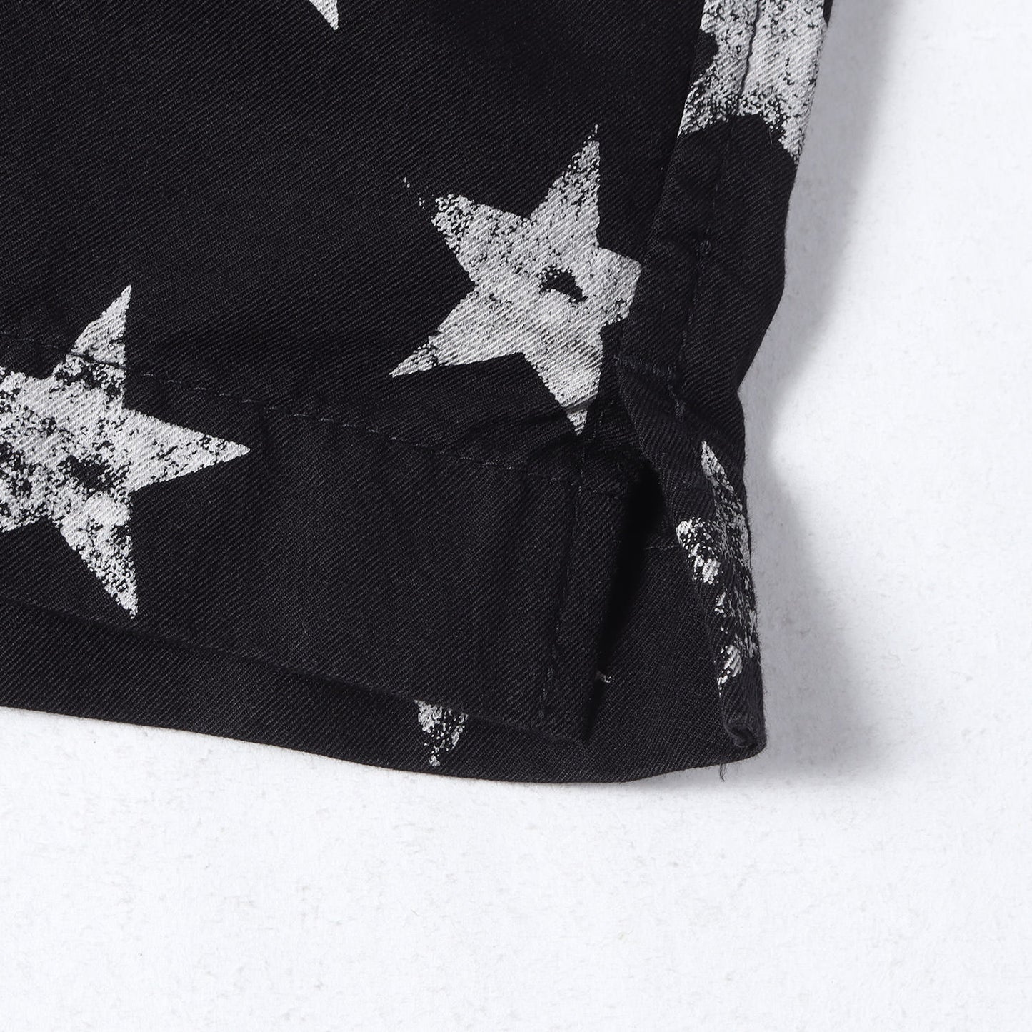 22SS 総柄 オープンカラー 半袖 デニム シャツ (Hazy Star Denim S/S Open Collar SH)