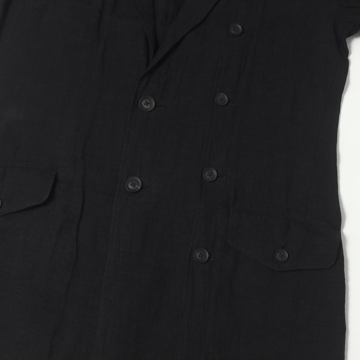 21SS N-襟なし 左身釦あき リネン ジャケット / POUR HOMME