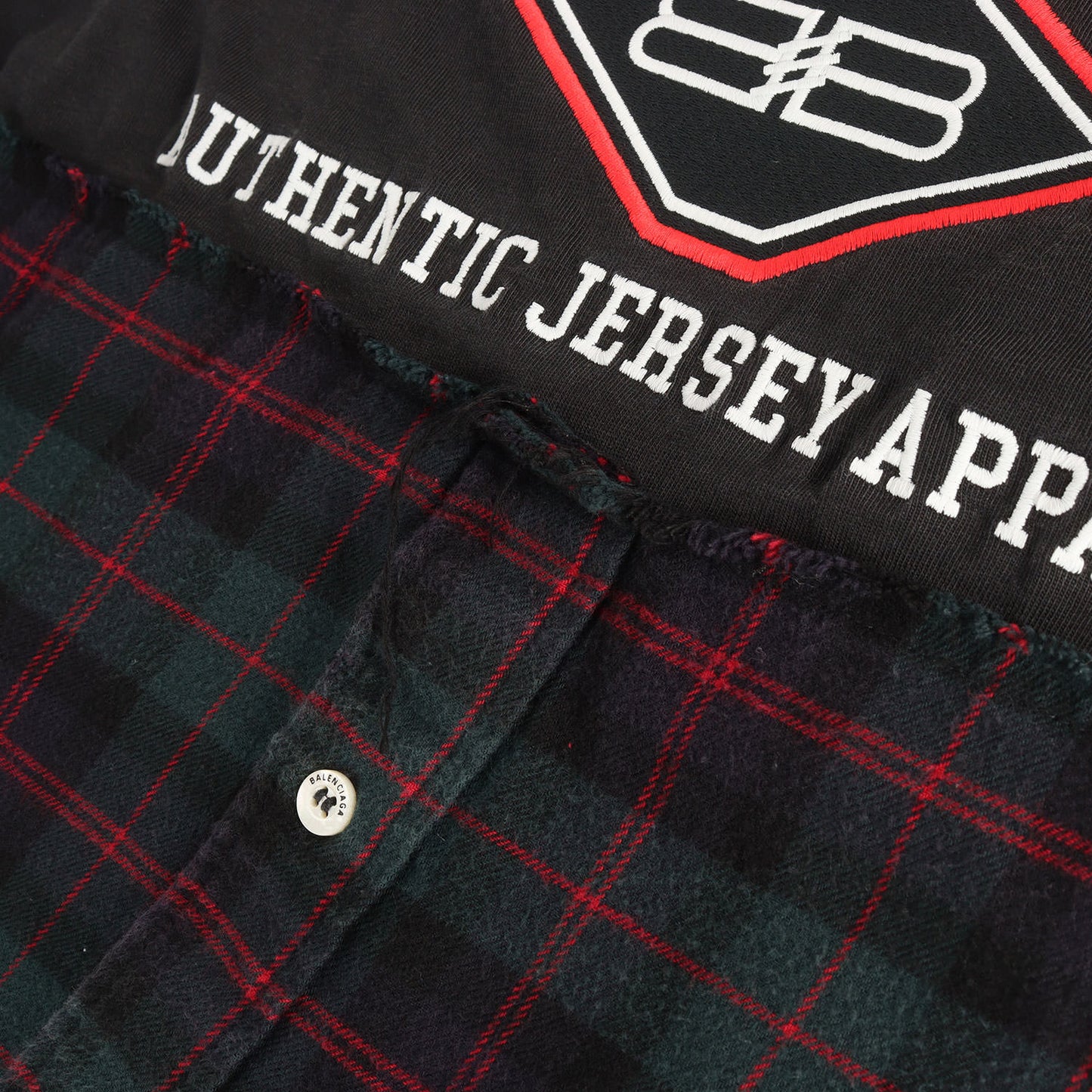 21AW デストロイ フェード加工 切替 ロングスリーブ Tシャツ (B AUTHENTIC PATCHED)