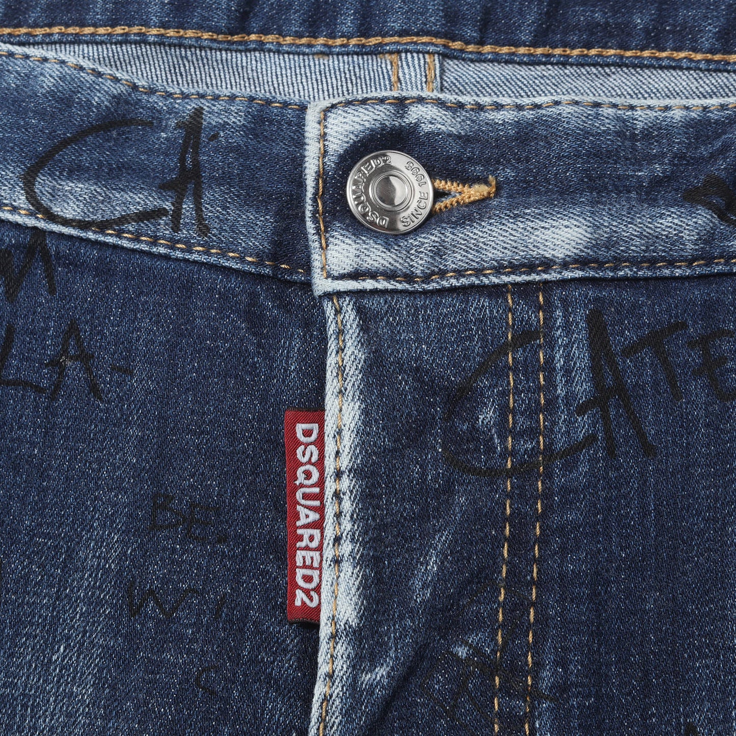 22SS グラフィック ラインストーン ロゴ ストレッチデニム パンツ (Skater Jean)
