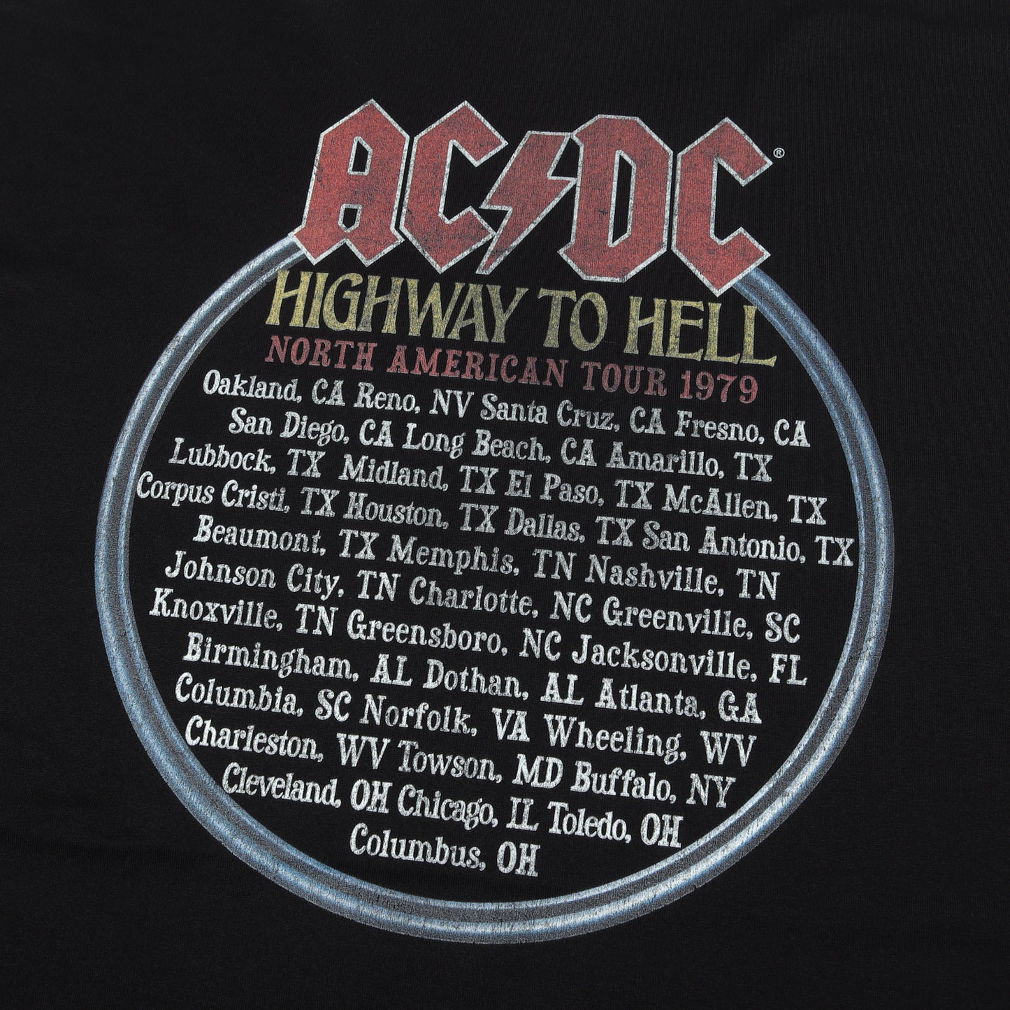 25SS × AC/DC 両面プリント ツアー Tシャツ (WO-T904)