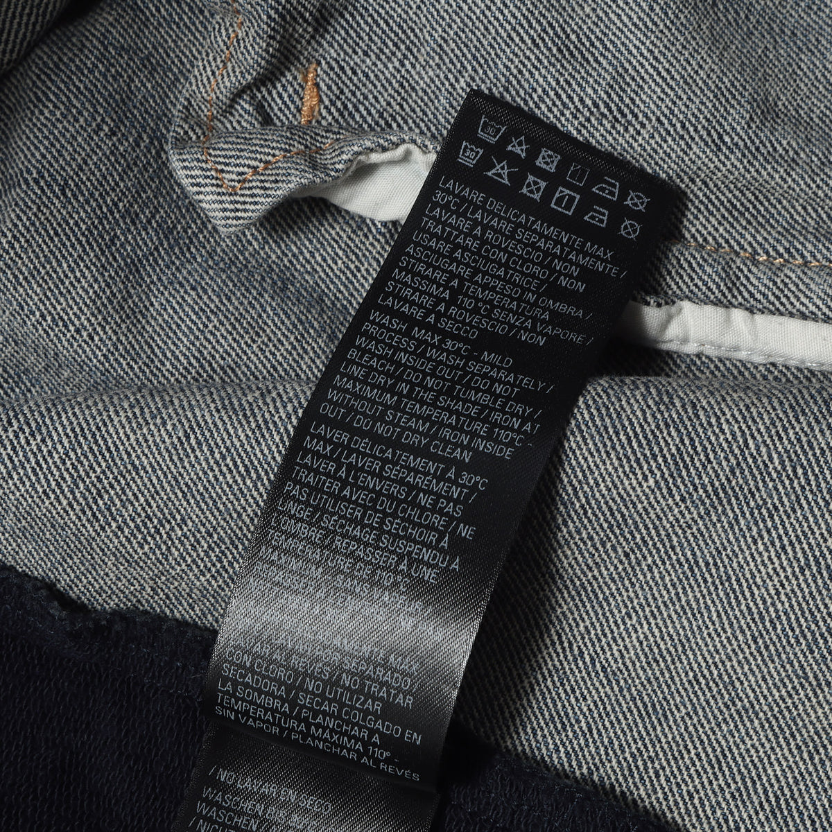 23SS スウェットパーカー 切替 スラブデニム トラッカージャケット (Hooded Sweat Denim Jacket)
