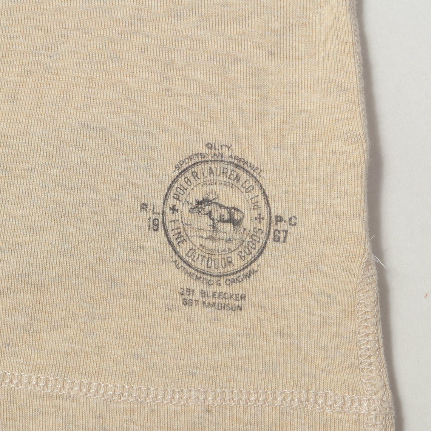 メランジ ヘンリーネック ロングスリーブ Tシャツ