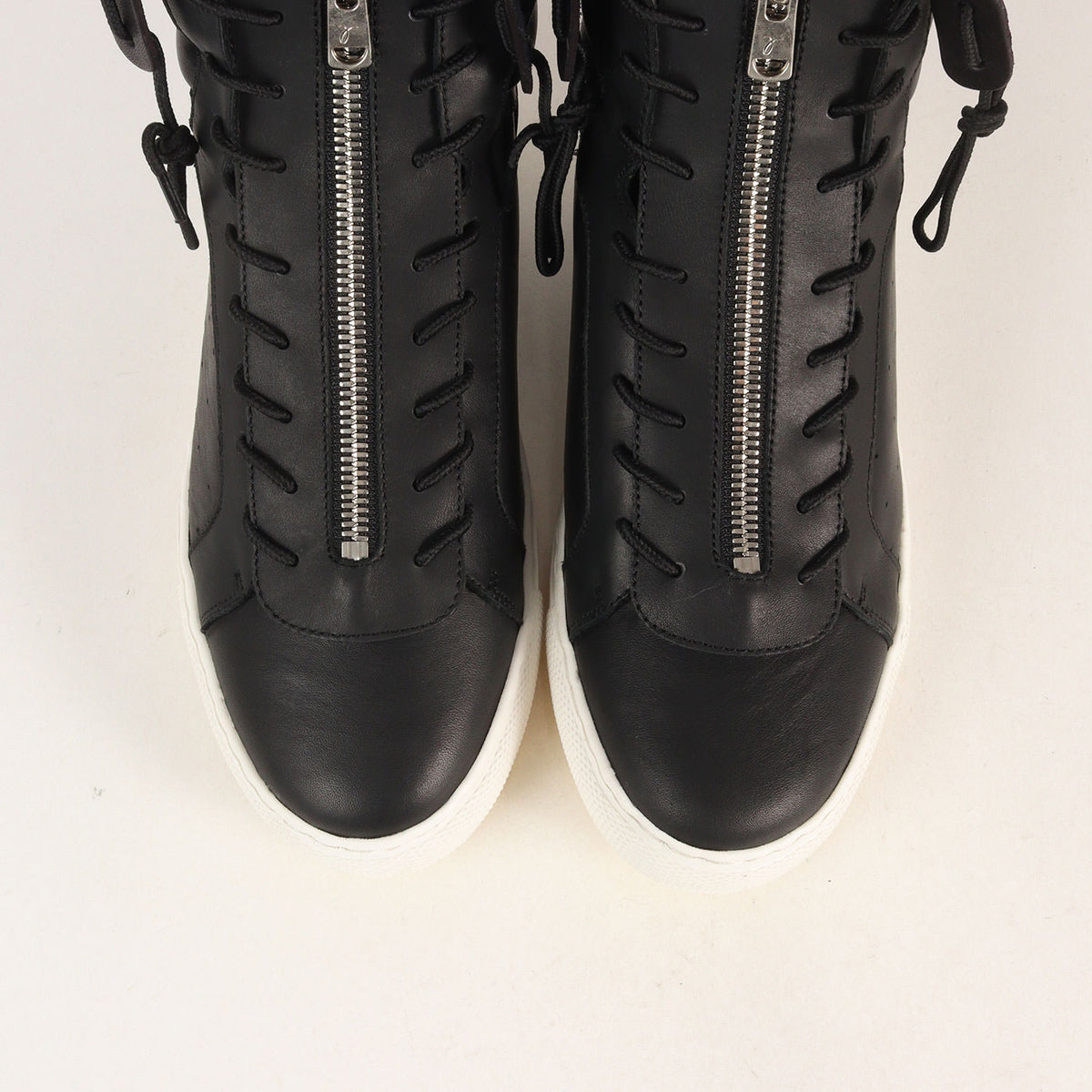 21SS フロントジップ ハイカット レザー スニーカー (FRONT ZIP HIGH SNEAKER)