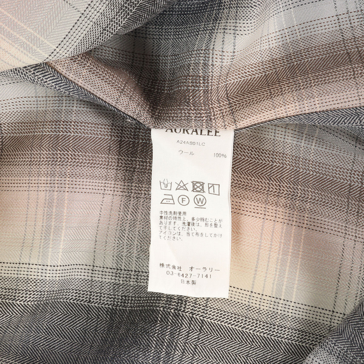 24AW ヘリンボンチェック スーパーライトウール シャツ (SUPER LIGHT WOOL CHECK SHIRT)