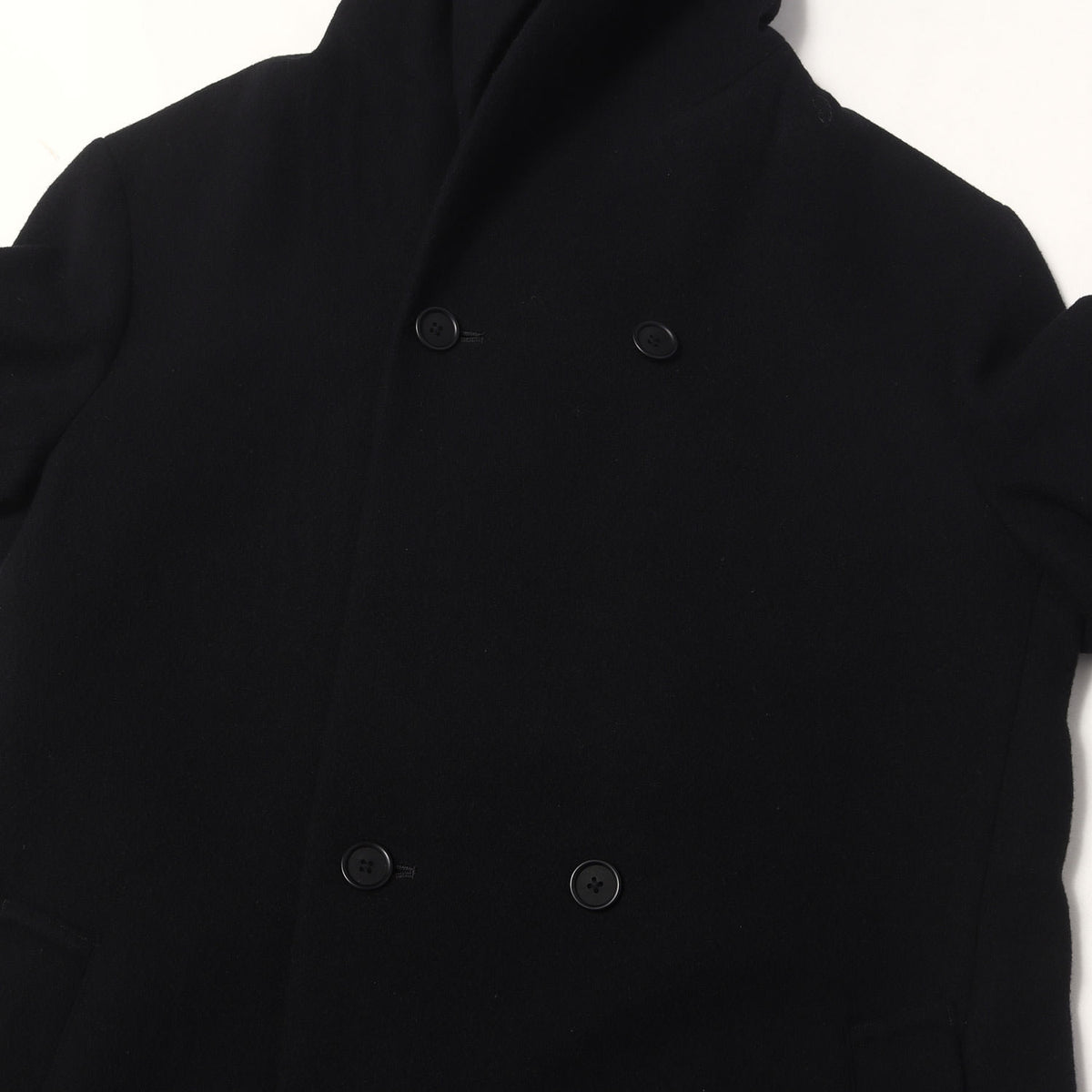 21AW エアリーモッサ ダブルブレスト フーデット コート / POUR HOMME