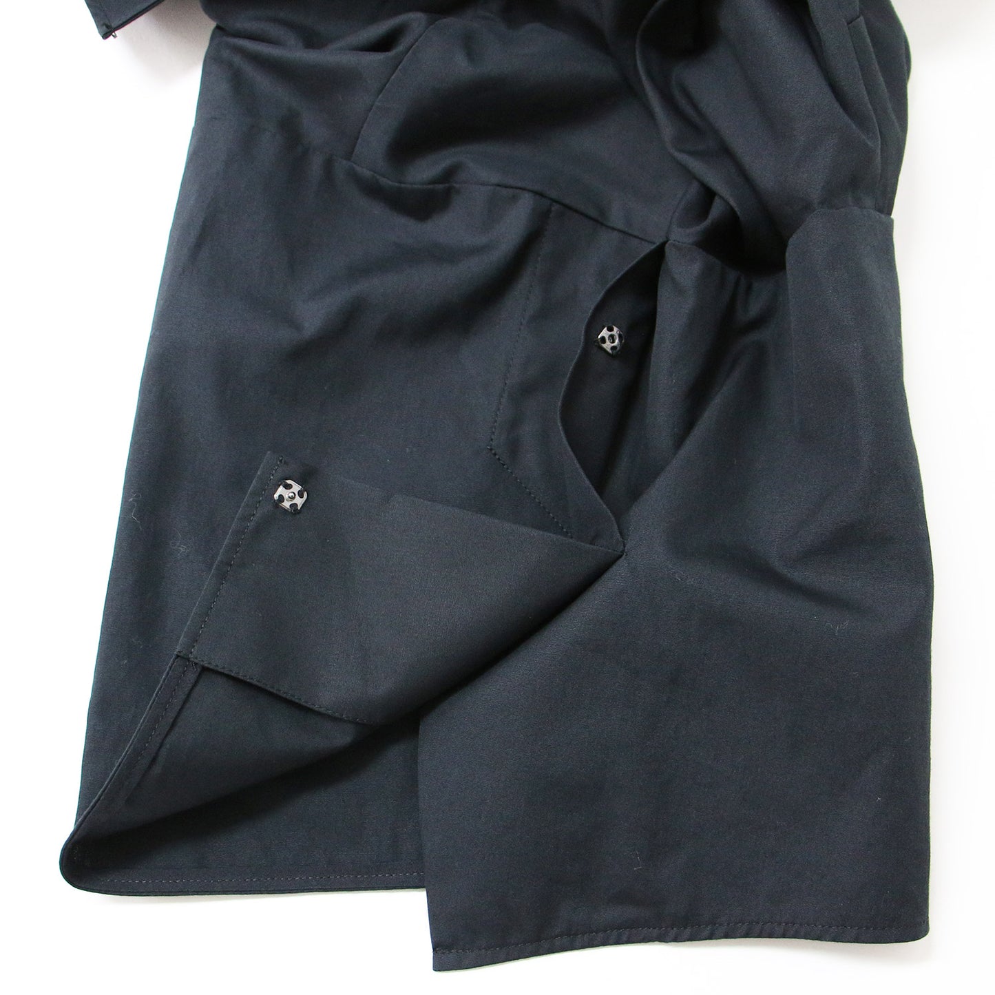 ブラウス プルオーバー 5分袖 半袖 デザインスリーブ ラウンドネック コットン 綿 231212