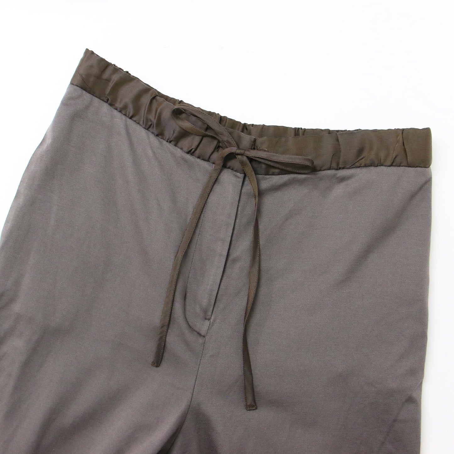 パンツ ロング クロップド アンクル丈 テーパード イージー ウエストゴム ドローストリング コットン 綿 231110