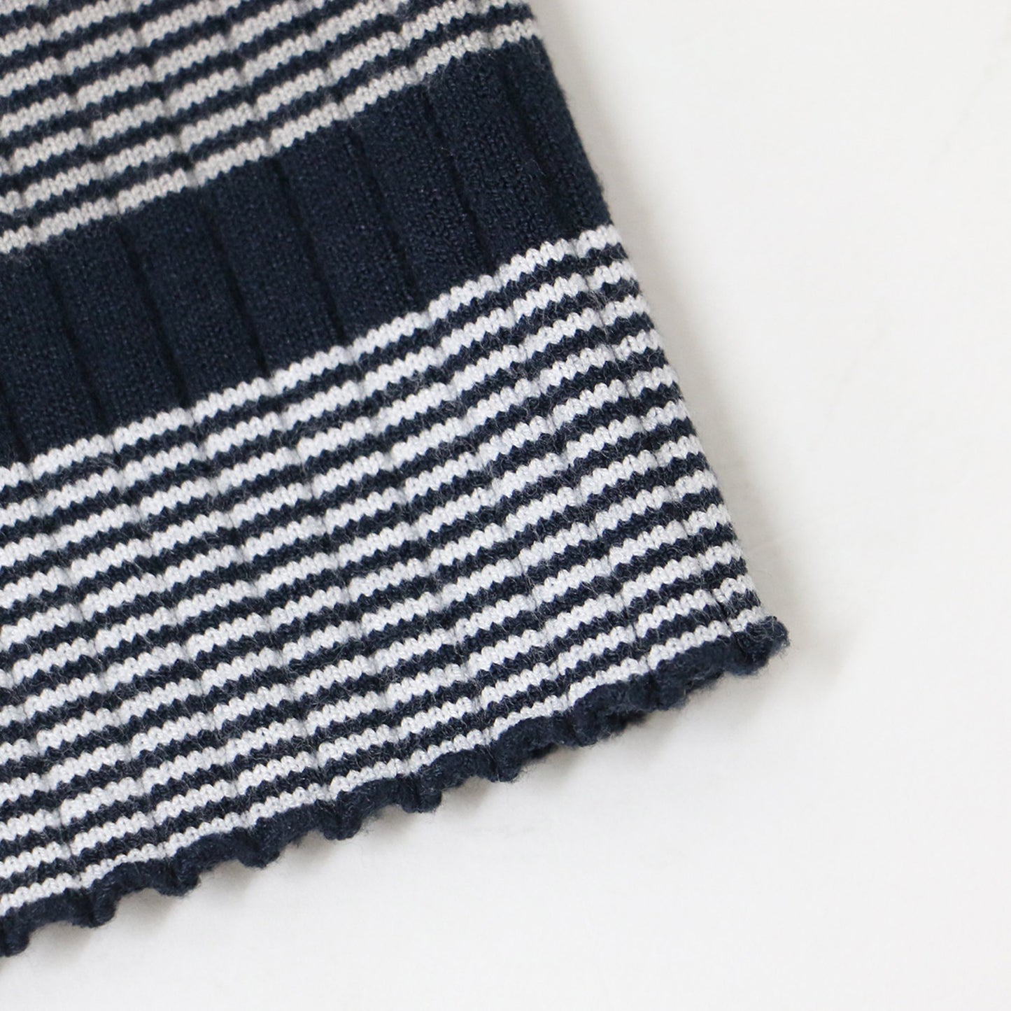 ニット 長袖 クルーネック ランダムボーダー リブ ストレッチ ウォッシャブル レーヨン SNOW SONIE 23春夏 240321