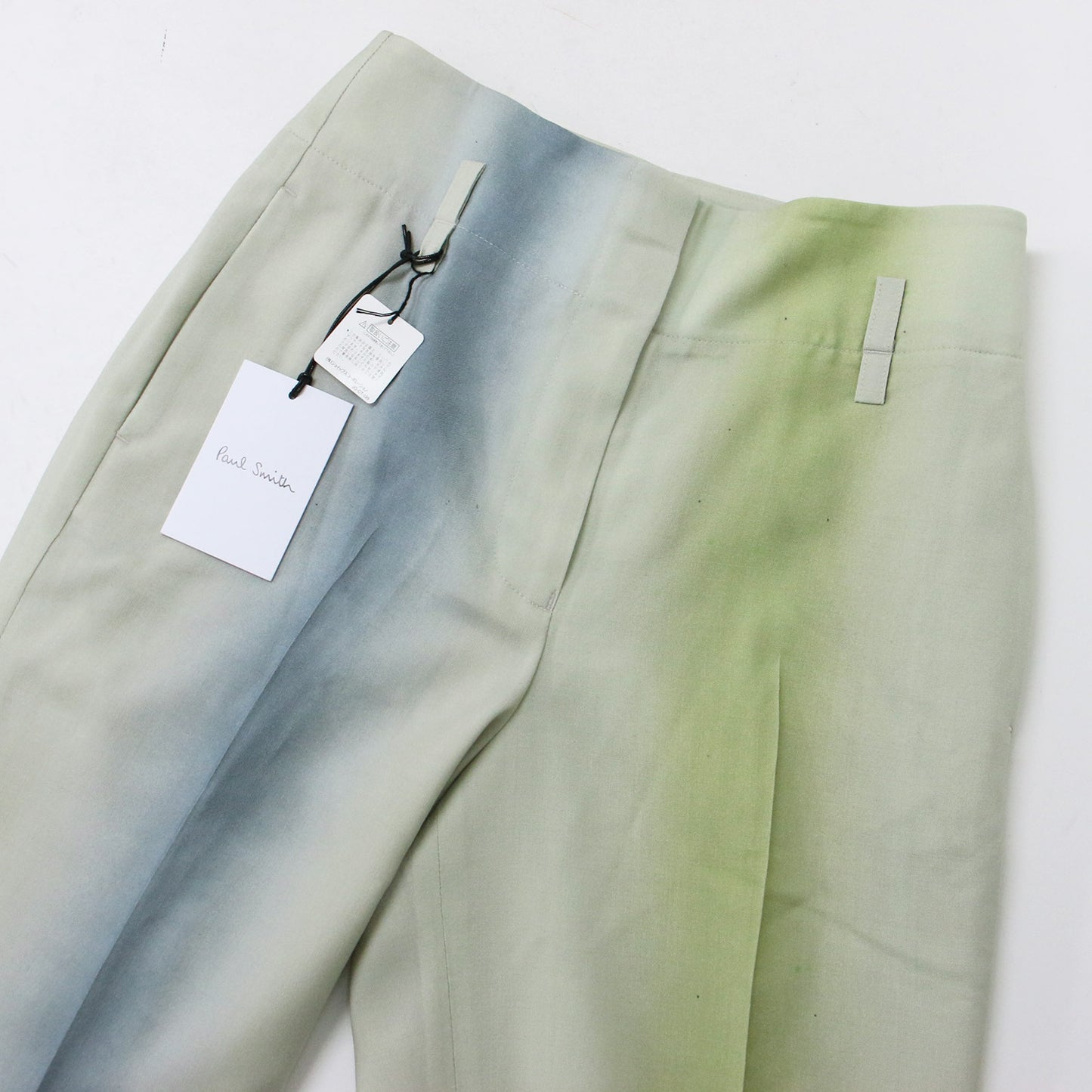 パンツ ロング ワイド ストレート ハイウエスト センタープレス プリント スプレー ペイント ウール 240226