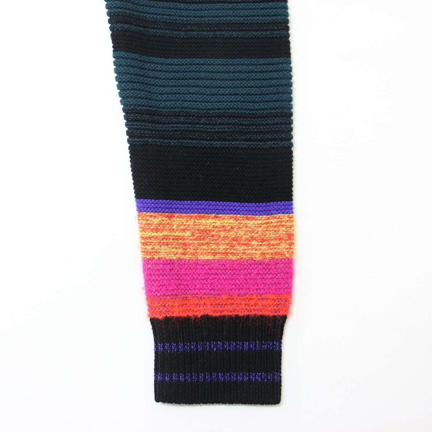 ニット プルオーバー クルーネック 長袖 グラデーション ボーダー ウール モヘヤブレンド 240416