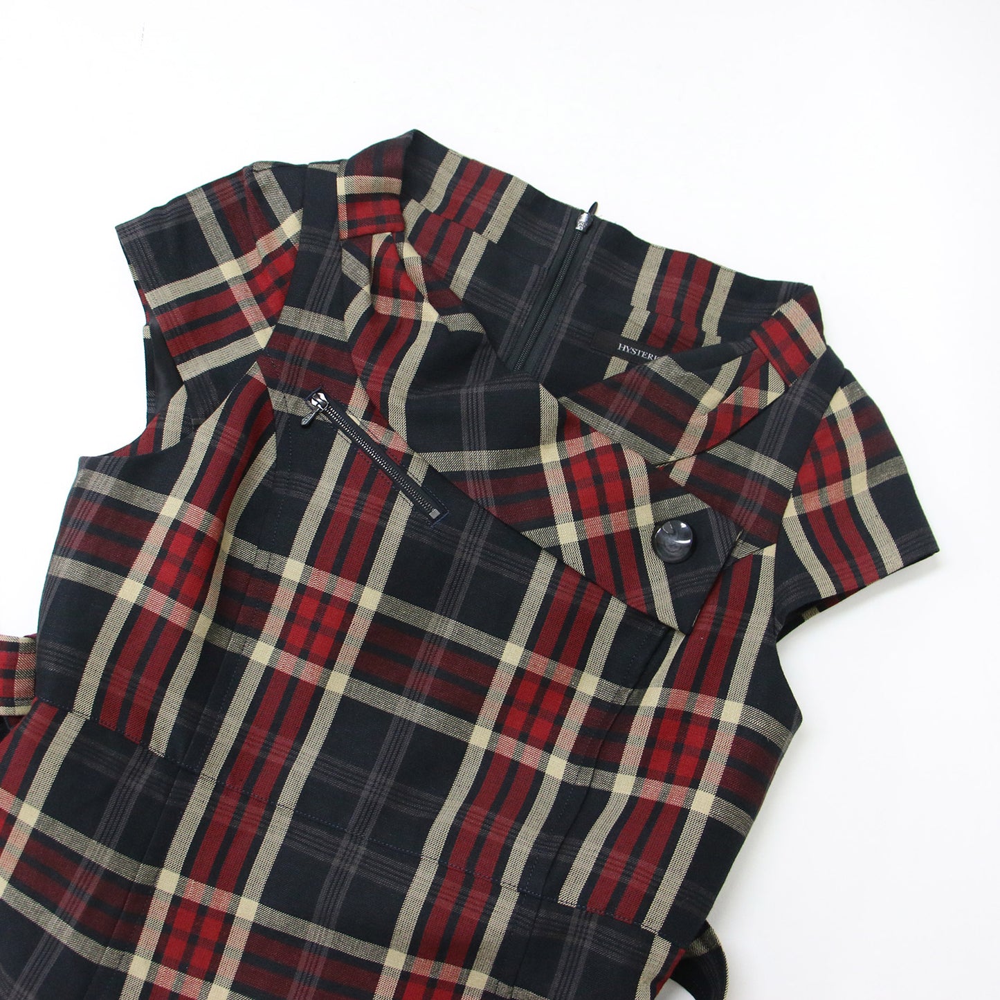 ワンピース ミディ丈 ひざ下 フレンチスリーブ ペンシル タイト ベルト付き チェック リネン レーヨン 240522