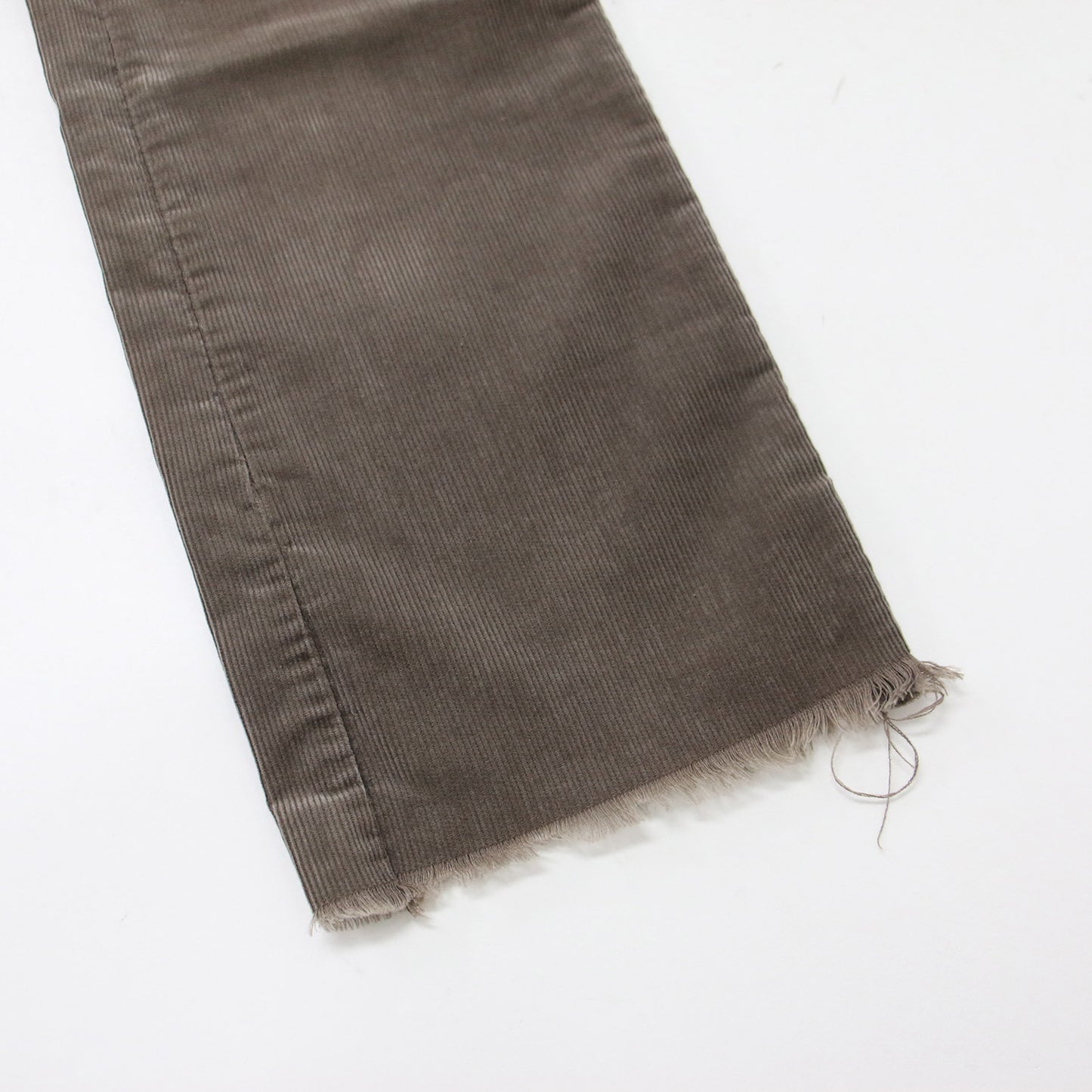 パンツ コーデュロイ ストレート ハイウエスト カットオフ フリンジ リメイク 240612