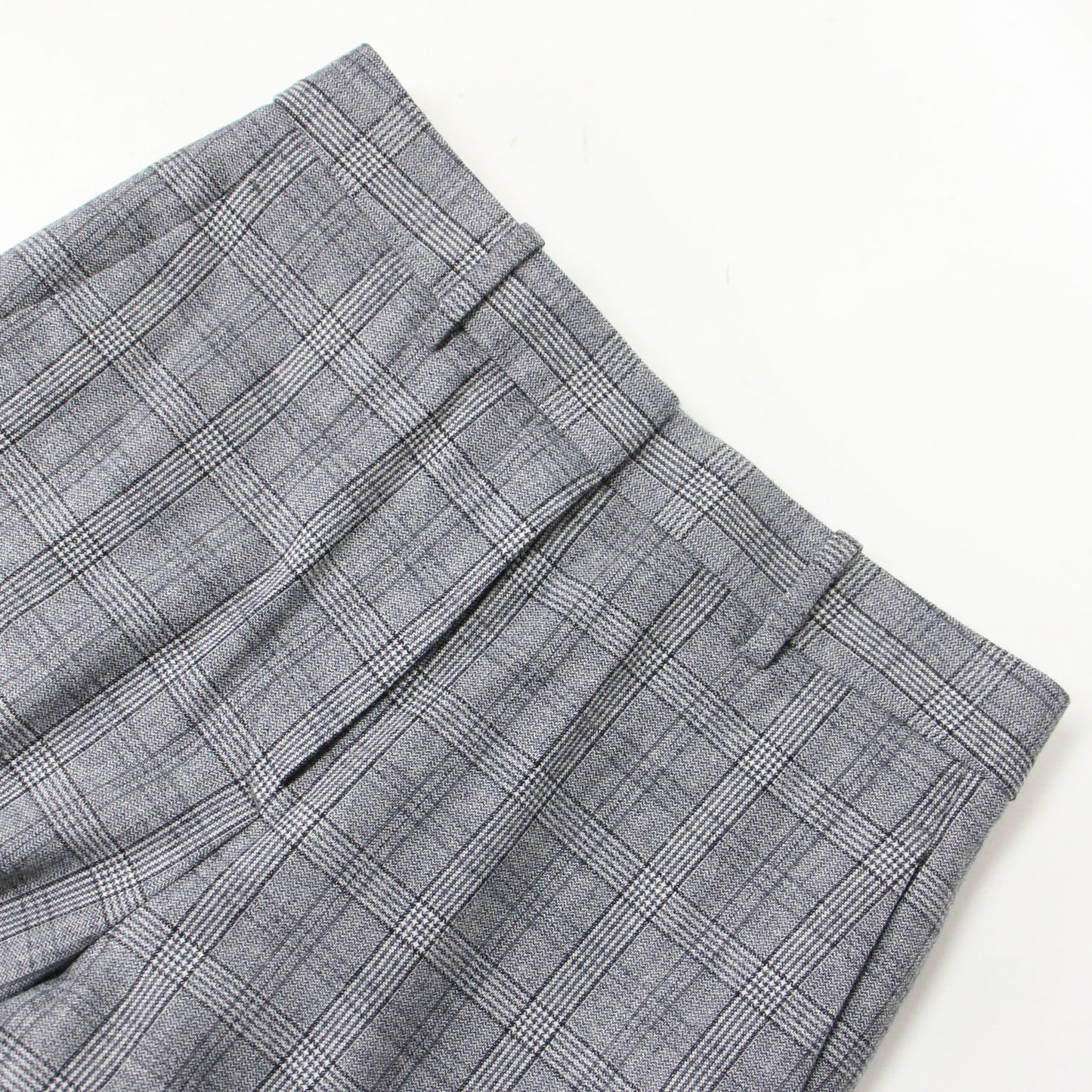 パンツ シガレットパンツ テーパード スリム アンクル丈 チェック ストレッチ フランネル ウール 240702