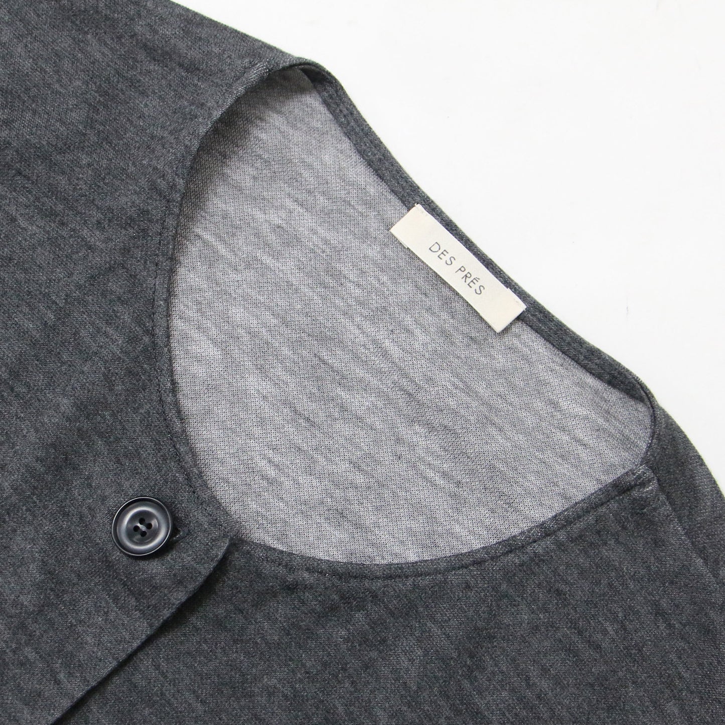 カシミヤブレンド ロング カーディガン /クルーネック ダブルフェイス ジャージー素材 240703