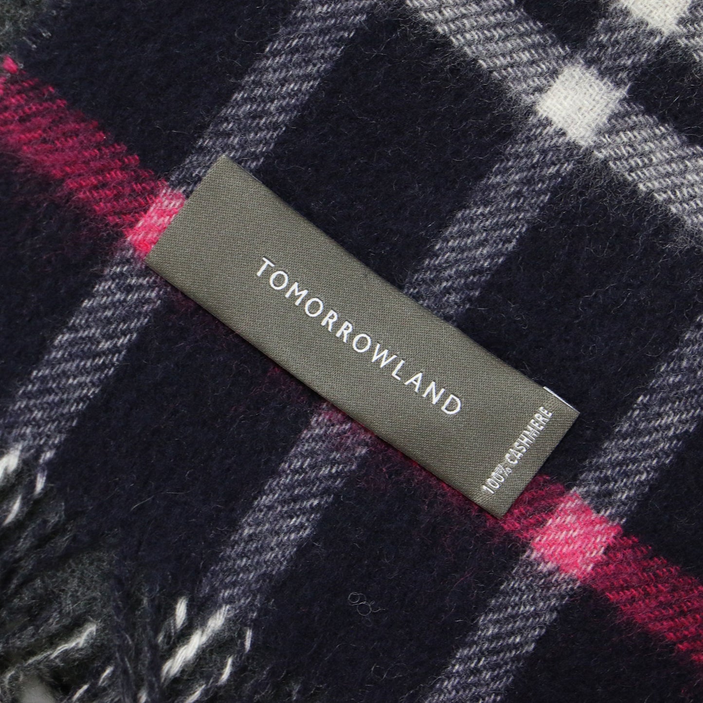 カシミヤ ダブルフェイス チェック ストール / マフラー 大判 フリンジ リバーシブル 241120