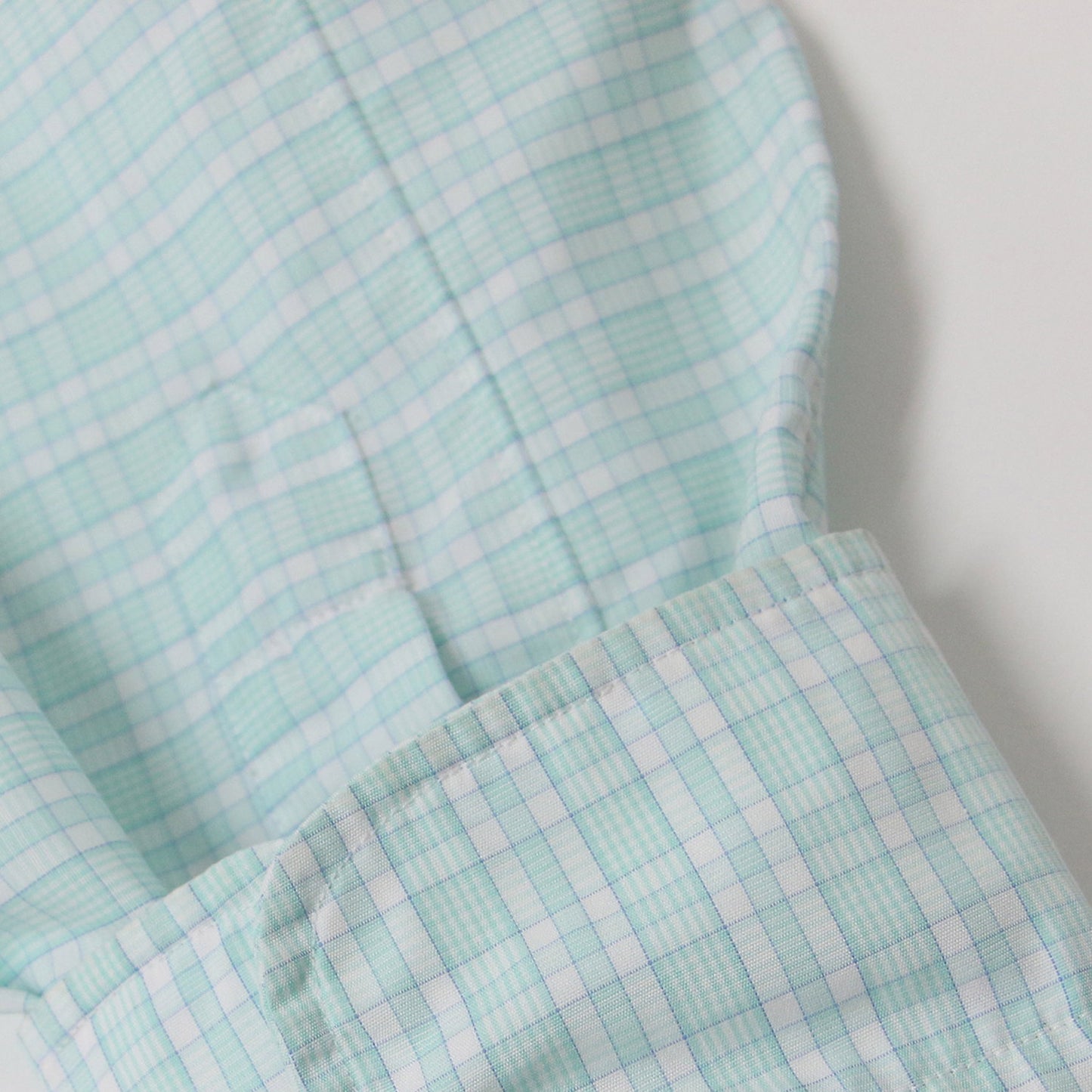 ブランドロゴ 刺繍 チェック柄 コットン バンドカラー シャツ / ブラウス 長袖 240814