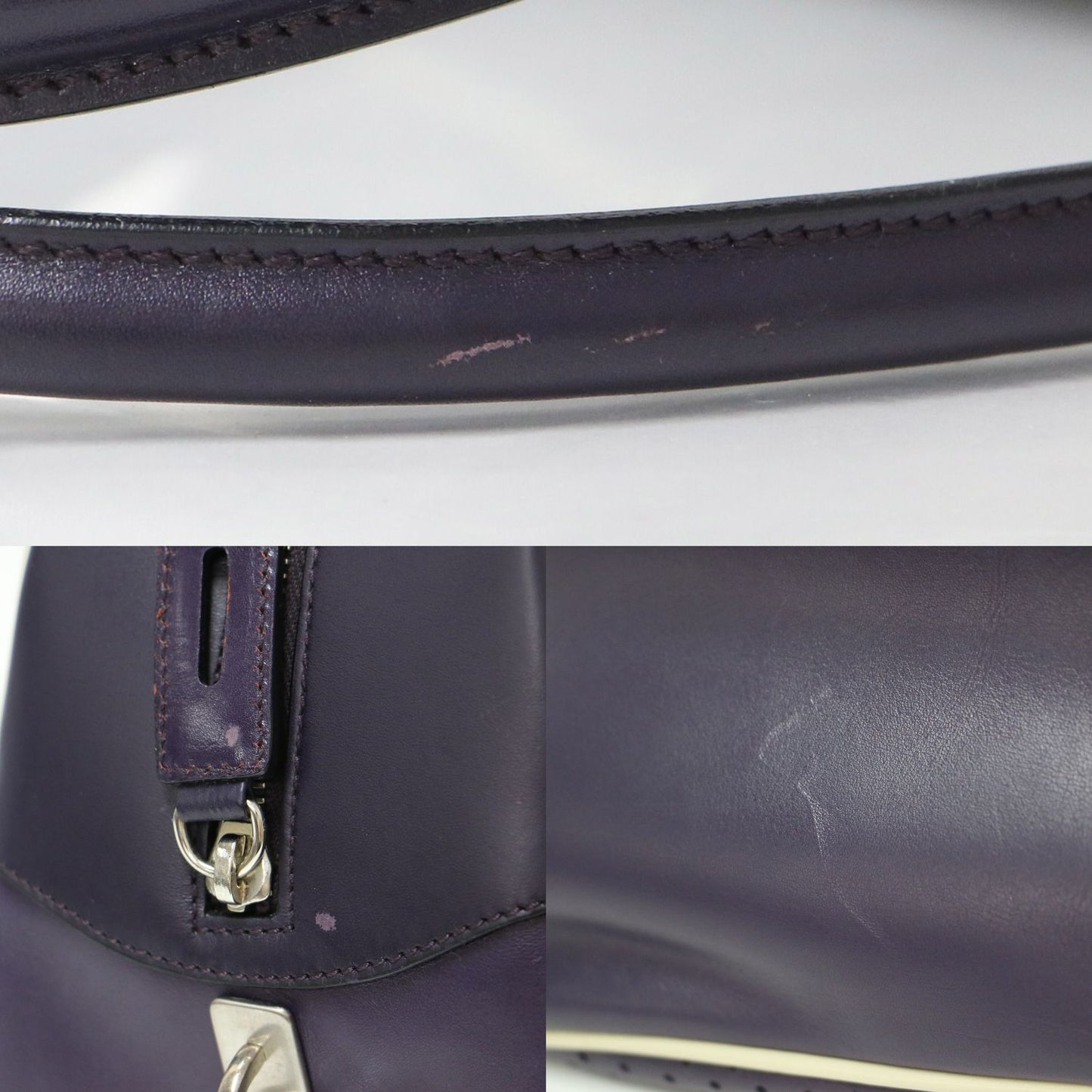 パンチング レザー ボストンバッグ / 肩掛け パイピング イタリア製 ヴィンテージ 241115