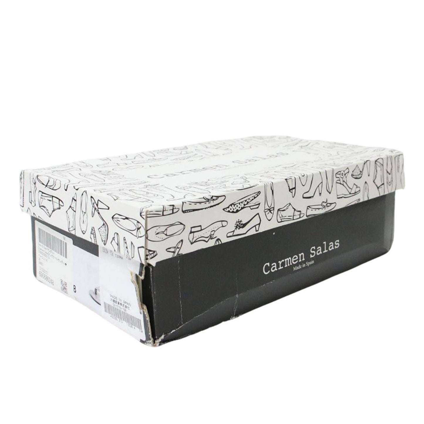 型押し カウレザー トング ミドルヒール サンダル / 本革