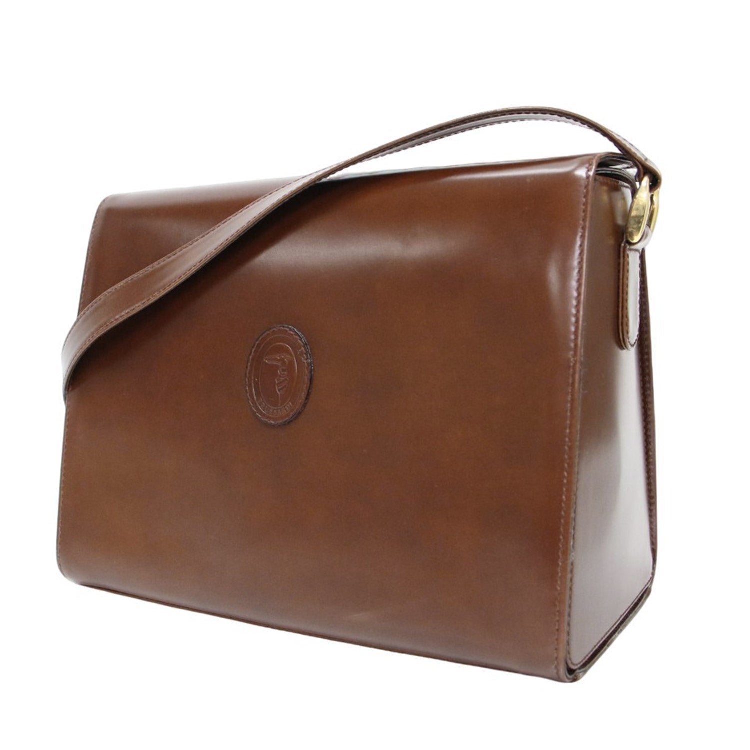 Trussardi (トラサルディ) スクエア レザー ショルダーバッグ ロゴ