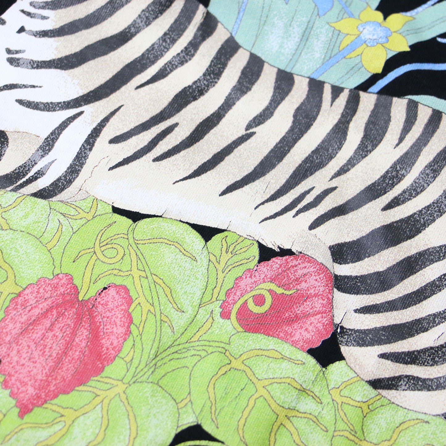 TIGER フラワー プリント Tシャツ / Tiger-print Cotton-jersey T-shirt タイガー 虎 ロゴ 半袖 イタリア製 241030