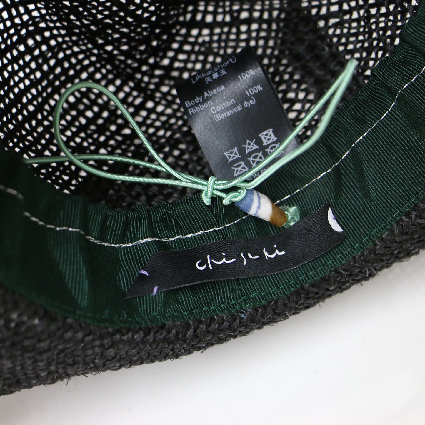 24春夏 アバカ 中折れ帽 Likka / ハット 草木染め 矢車玉 顎紐リボン 241028