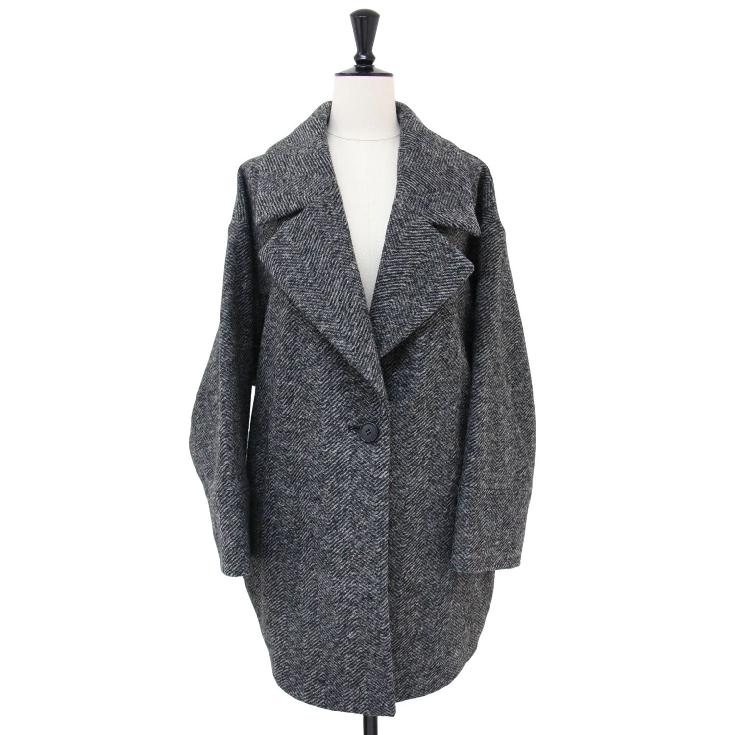 【冨ちゃん】スピックアンドスパン　Wスライバーヘリンボーンミドルコート Wスライバーヘリンボーンボリュームコート | スピック＆スパン