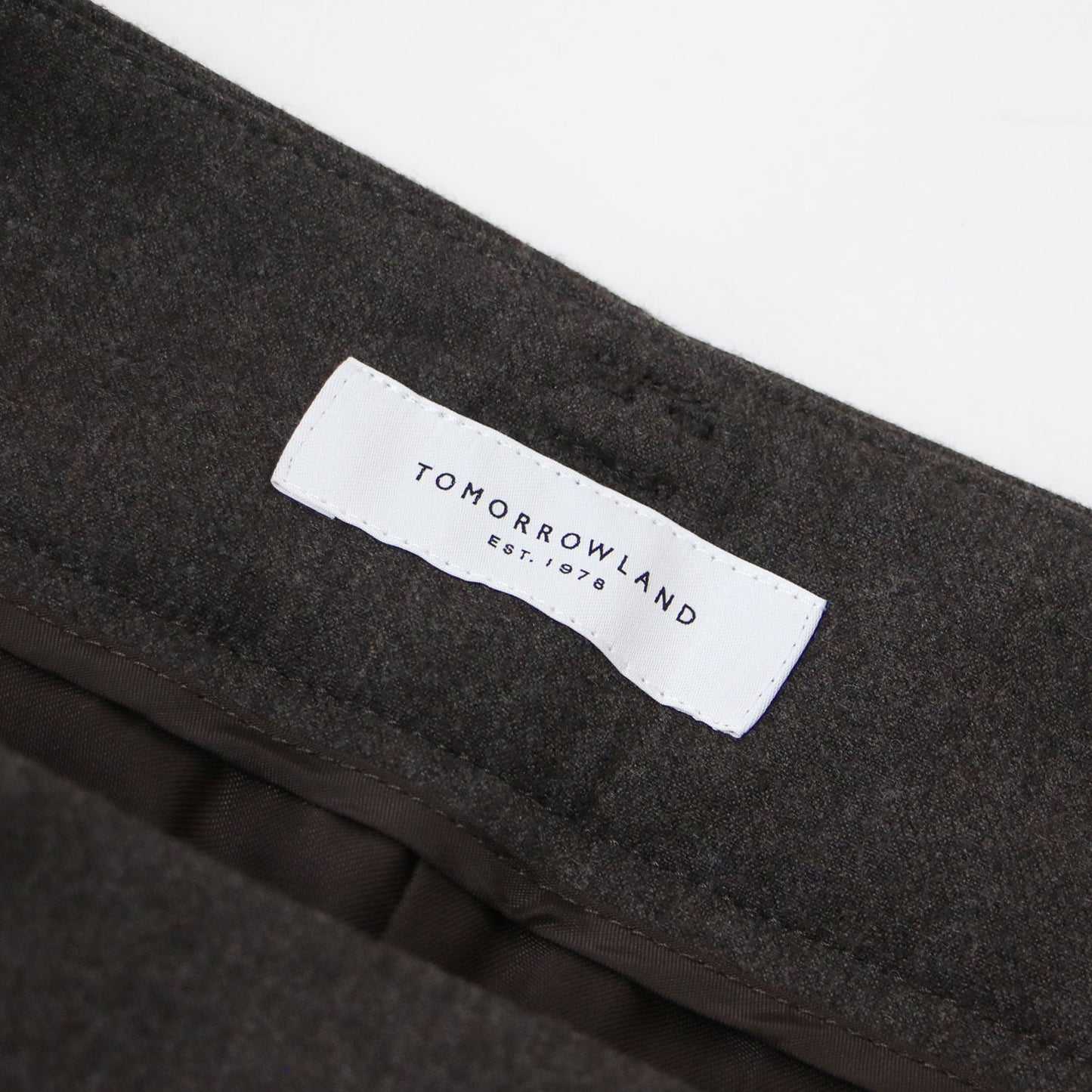 ウール フラノ セミワイド パンツ / ハイウエスト ストレッチ