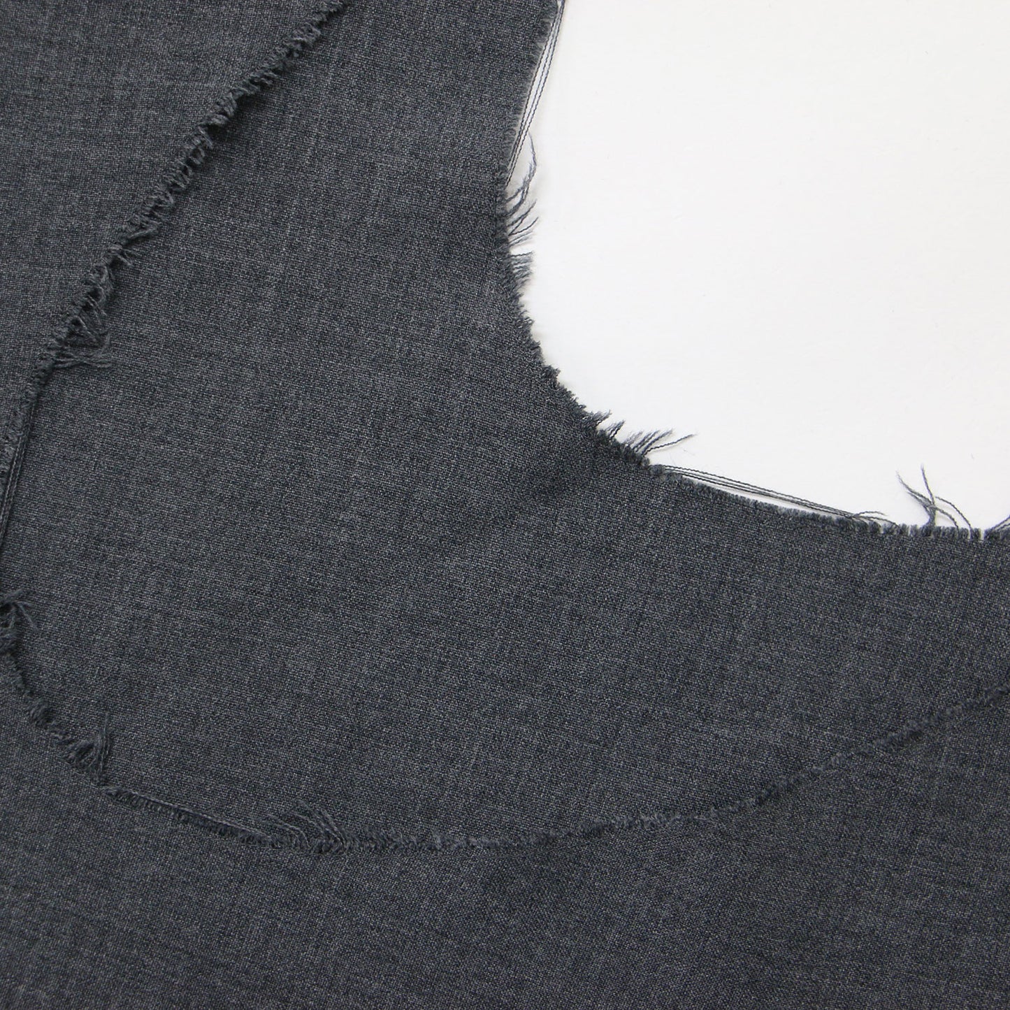 23秋冬 トロピカルウール タンク ブラウス / TROPICAL WOOL TUNK ノースリーブ Uネック 断ち切り