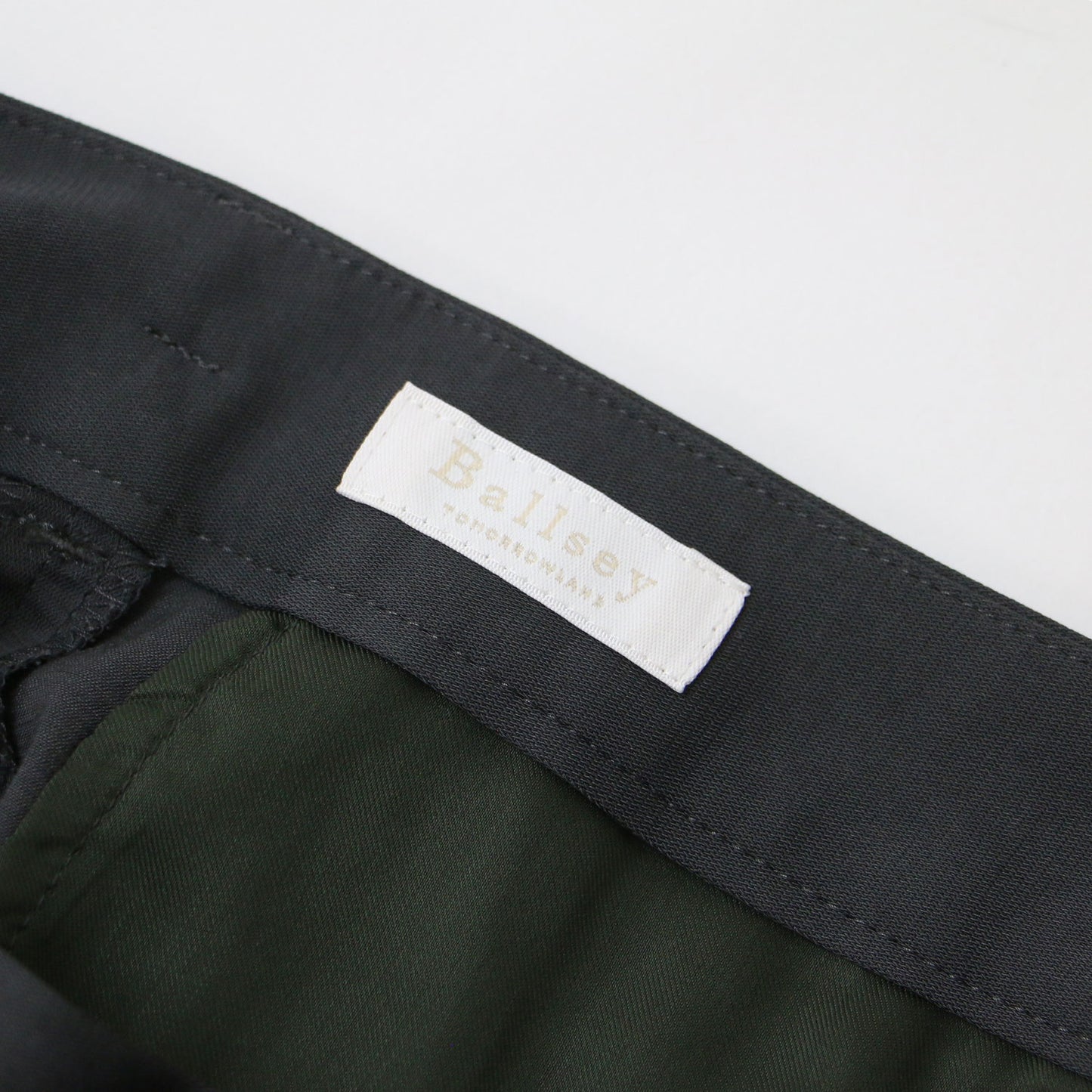 ブライトストレッチ フロントタック パンツ / ハイウエスト クロップド丈 リネン混