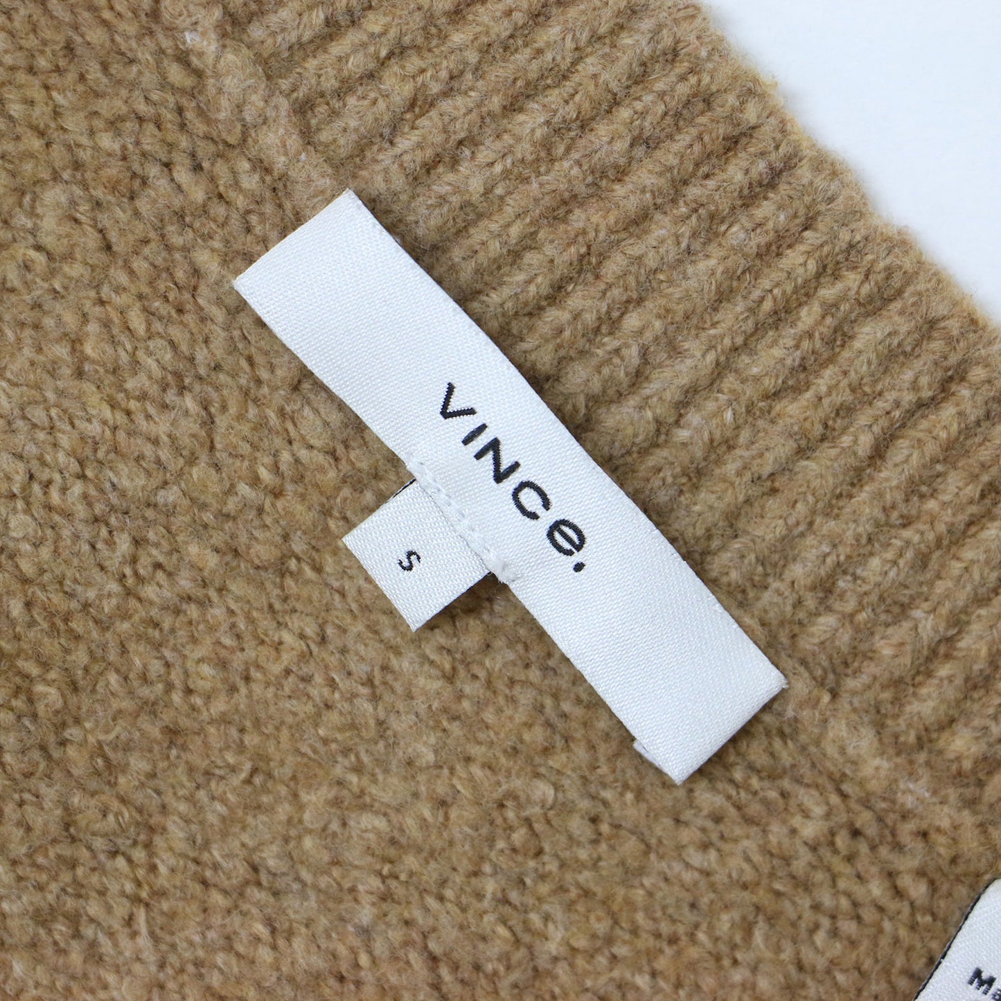 コットン Vネック プルオーバー ニット / ブークレ素材 長袖