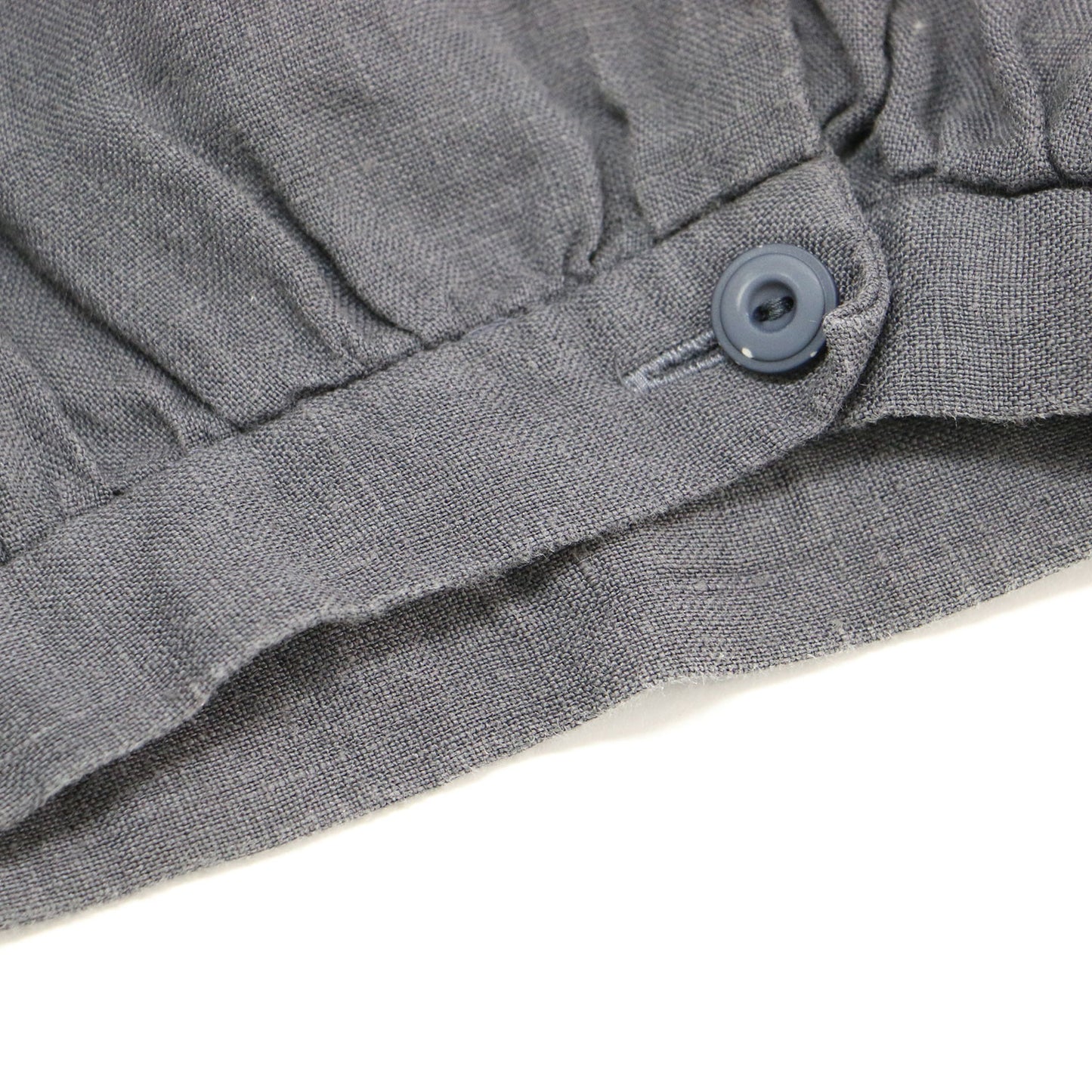 オオカミと霞を漕ぐルビー / ワンピース ロング 5分袖 クルーネック Aライン ギャザー リネン