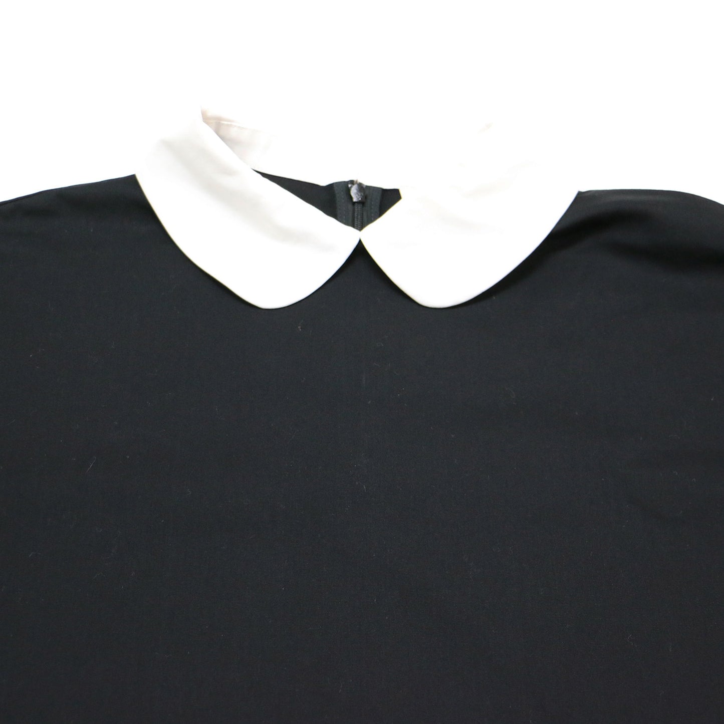 襟付き ショートスリーブ Tシャツ / カットソー 半袖 丸襟 ワイドシルエット コットン