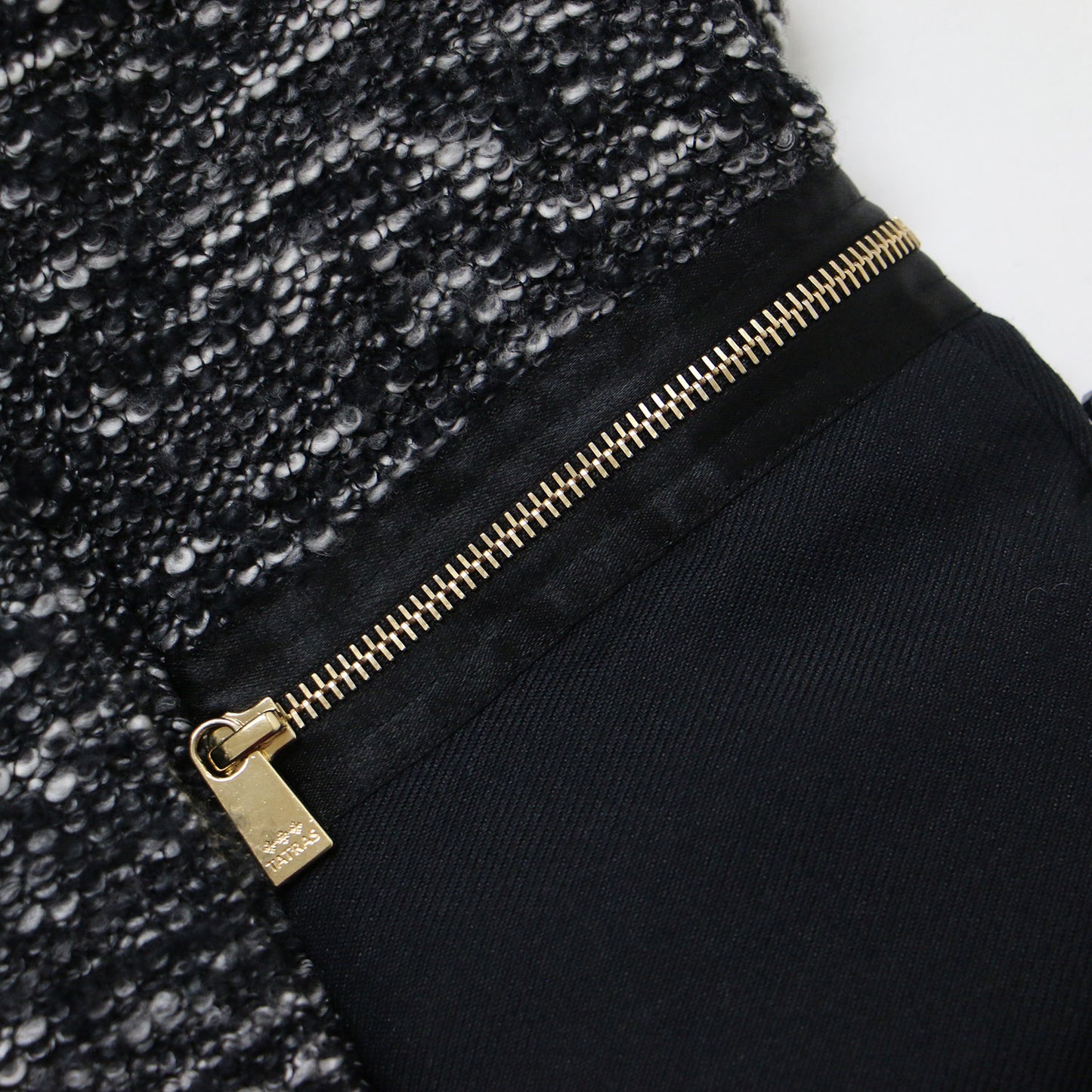 ツイード 切替 ダウン コート LTL17A4107 / Aライン ラムレザー ニット Rライン